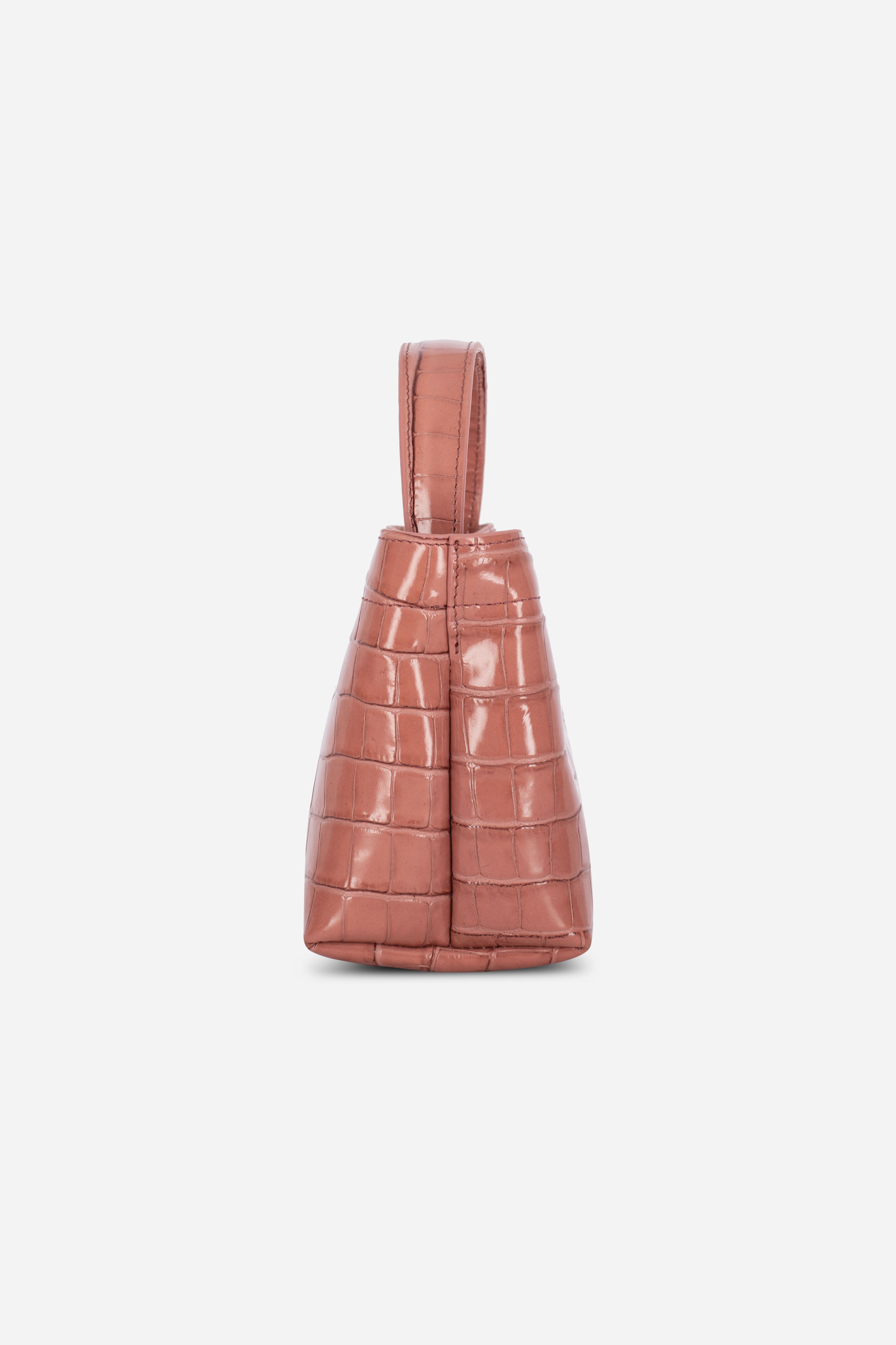 LOULOU SALMON CROCO LEATHER CROSSBODY BAG