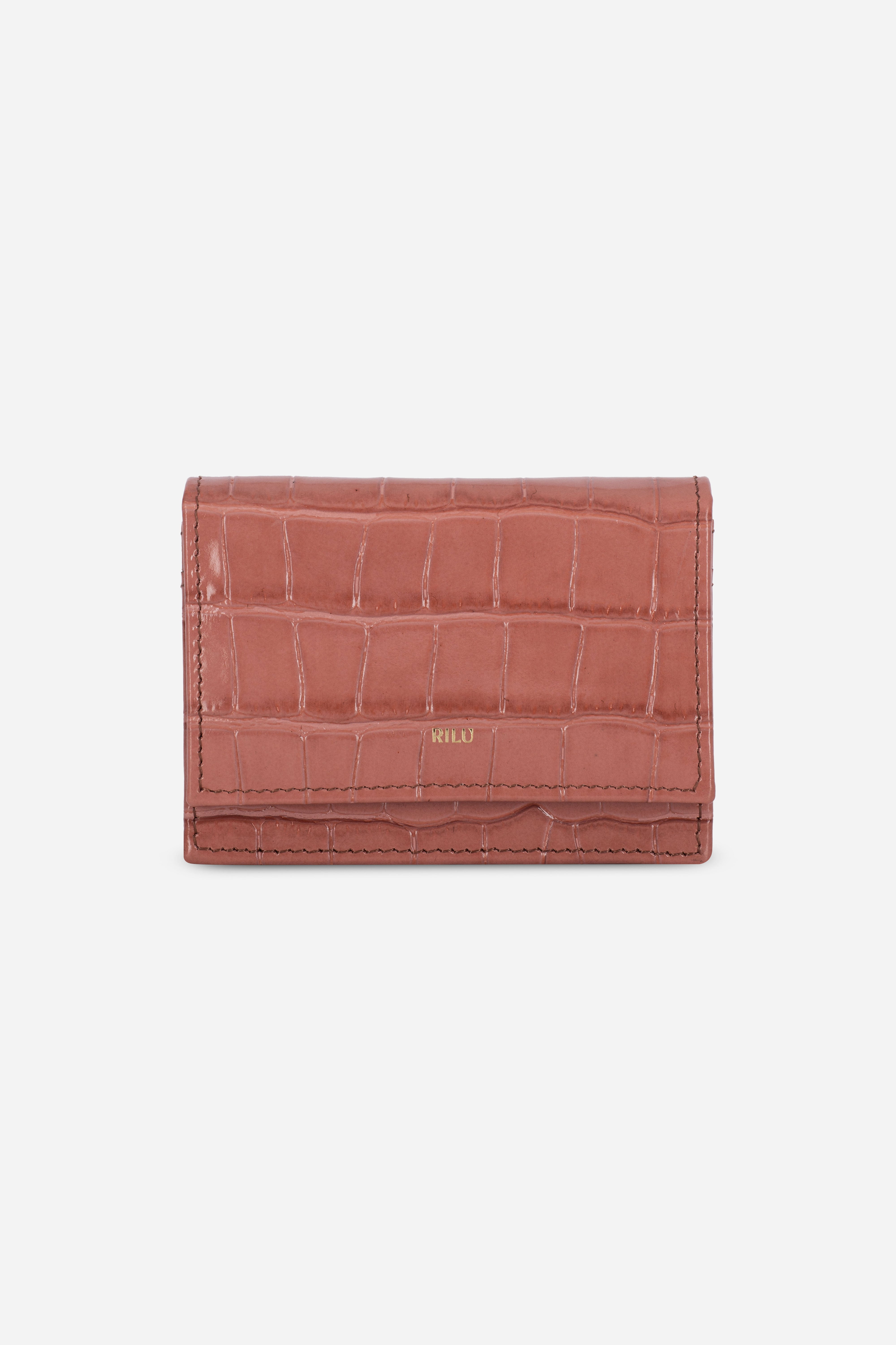 LILY SALMON CROCO CHAIN MICRO BAG