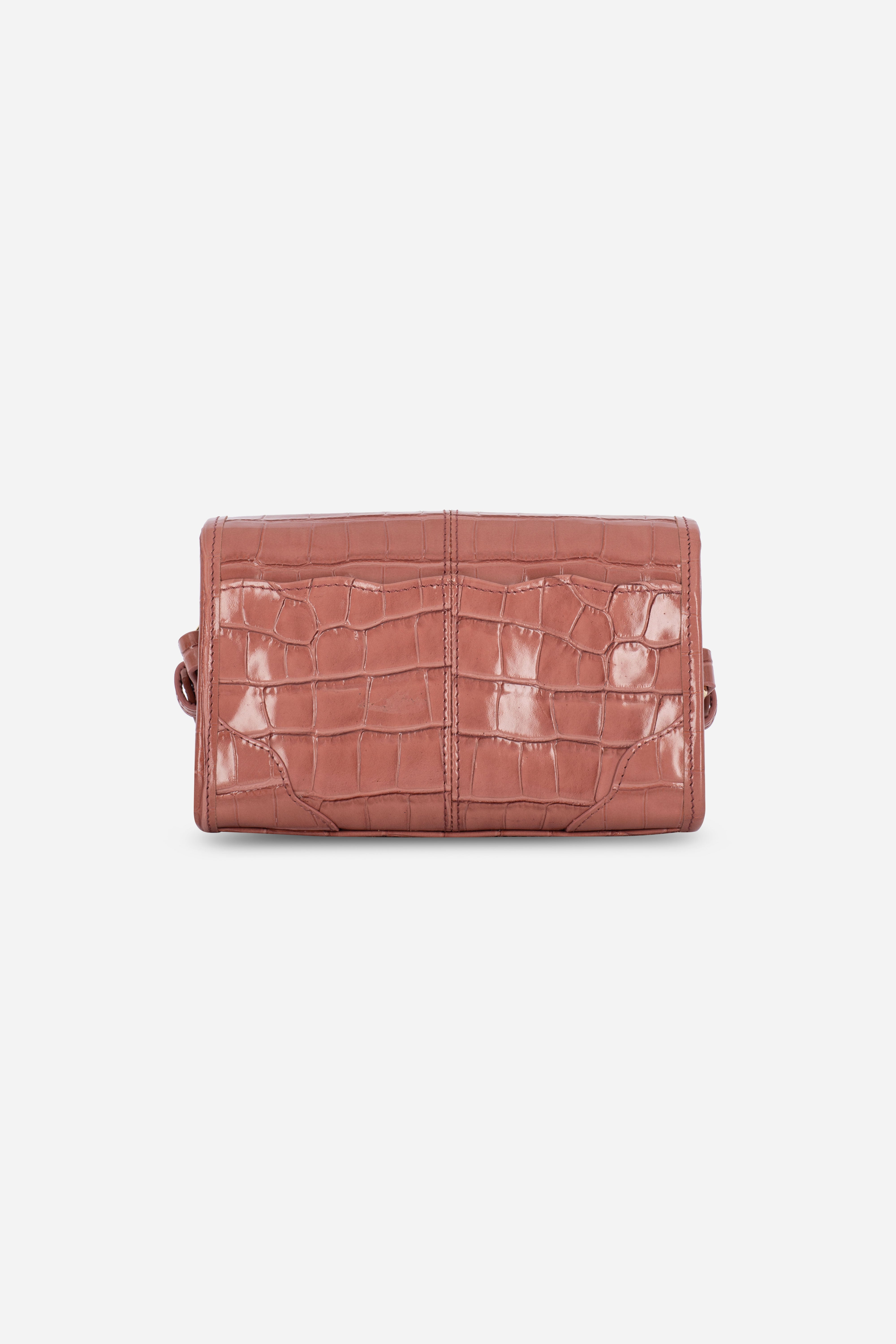 ELYSIA SALMON CROCO LEATHER MINI BAG