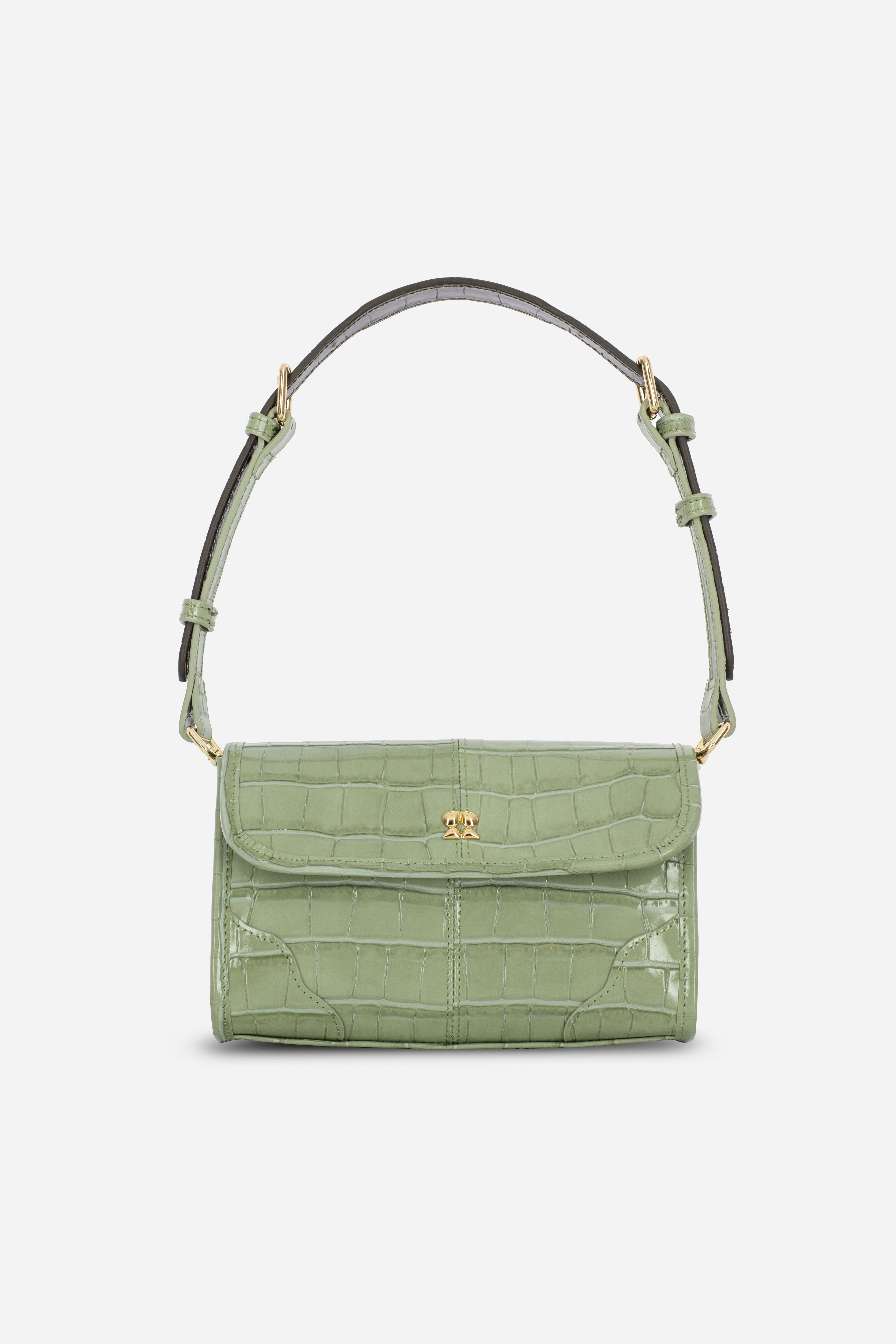 ELYSIA CROCO GREEN LEATHER MINI BAG