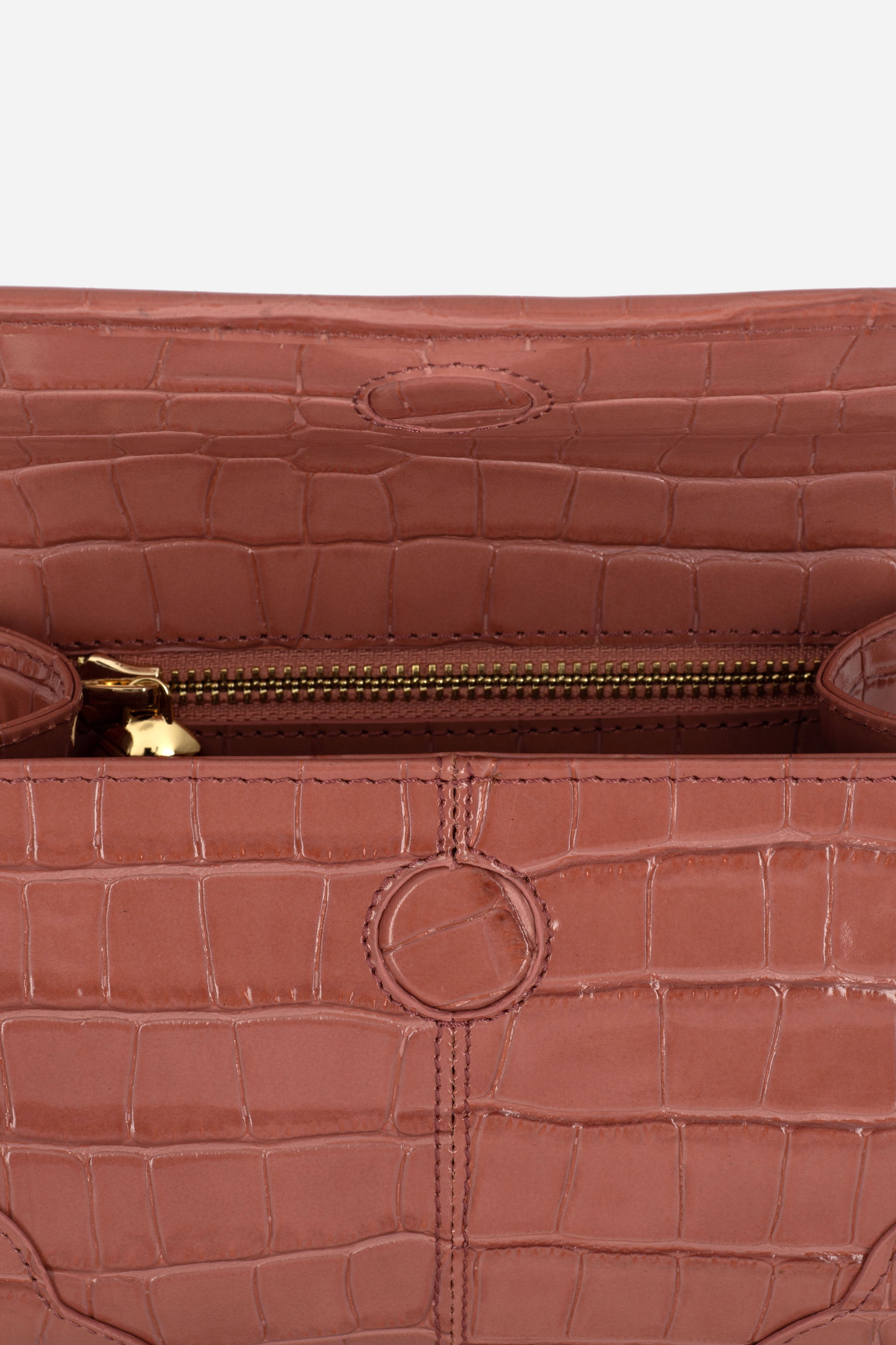 ELYSIA SALMON CROCO LEATHER MINI BAG