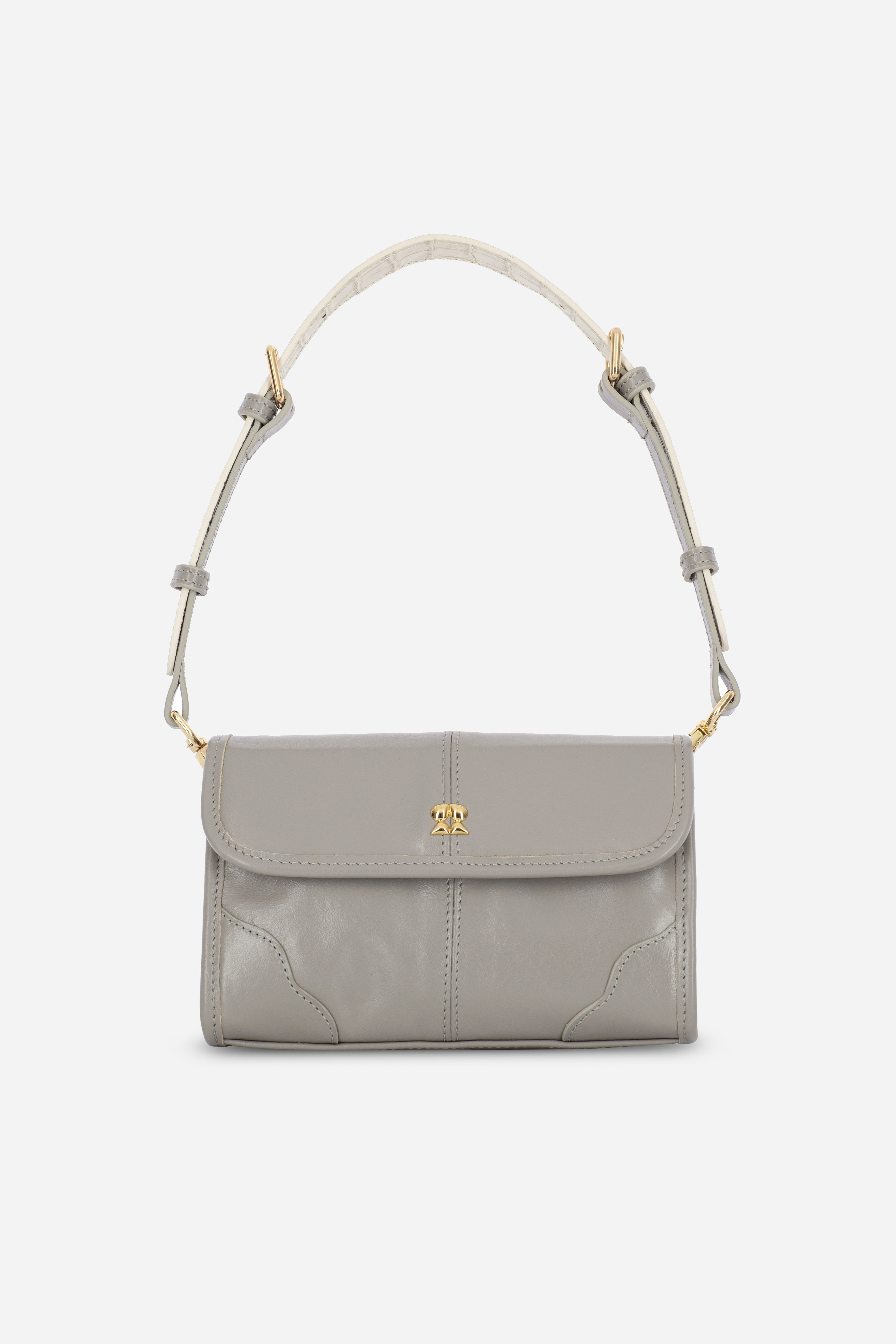 ELYSIA STONE GRAY LEATHER MINI BAG