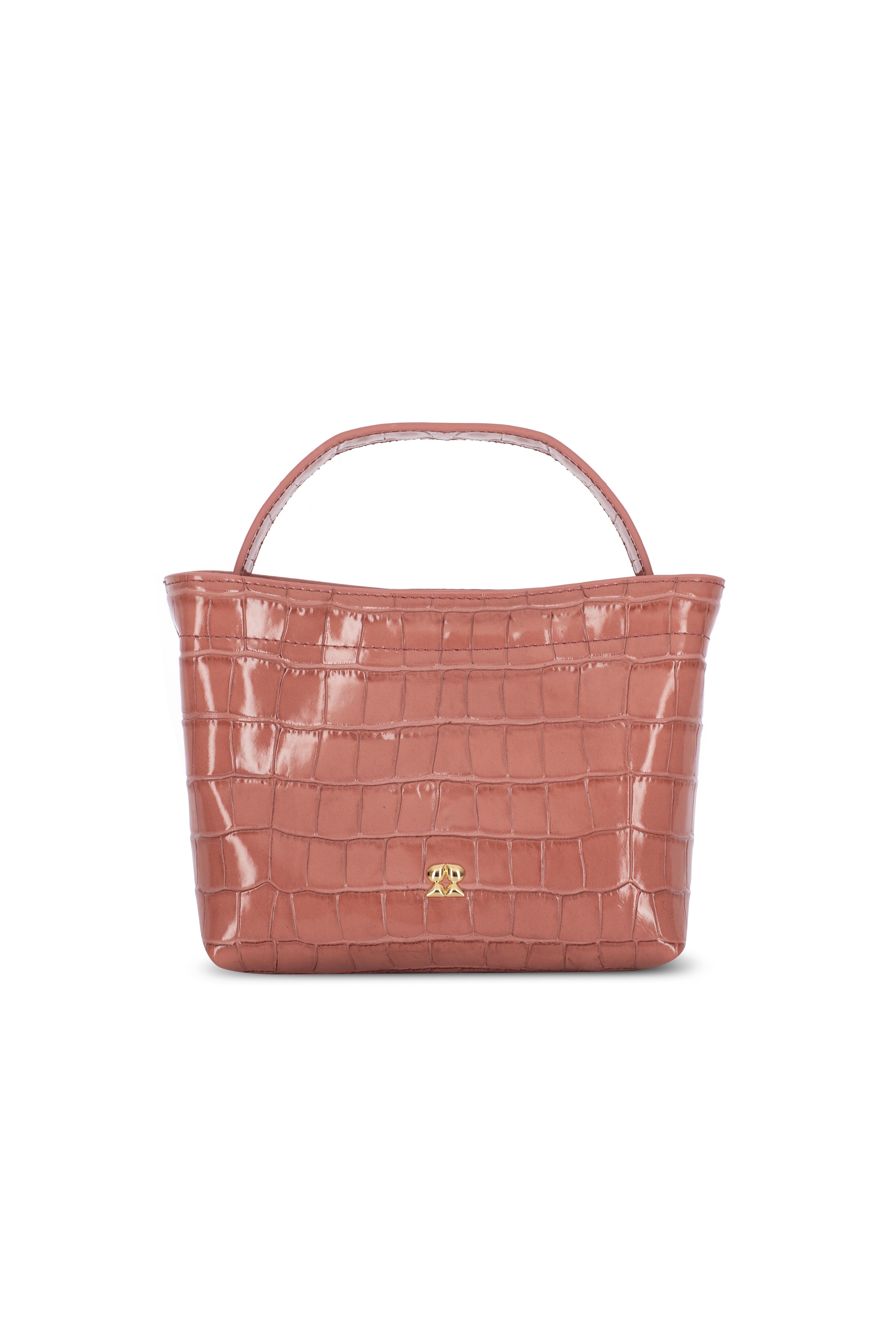 LOULOU SALMON CROCO LEATHER CROSSBODY BAG