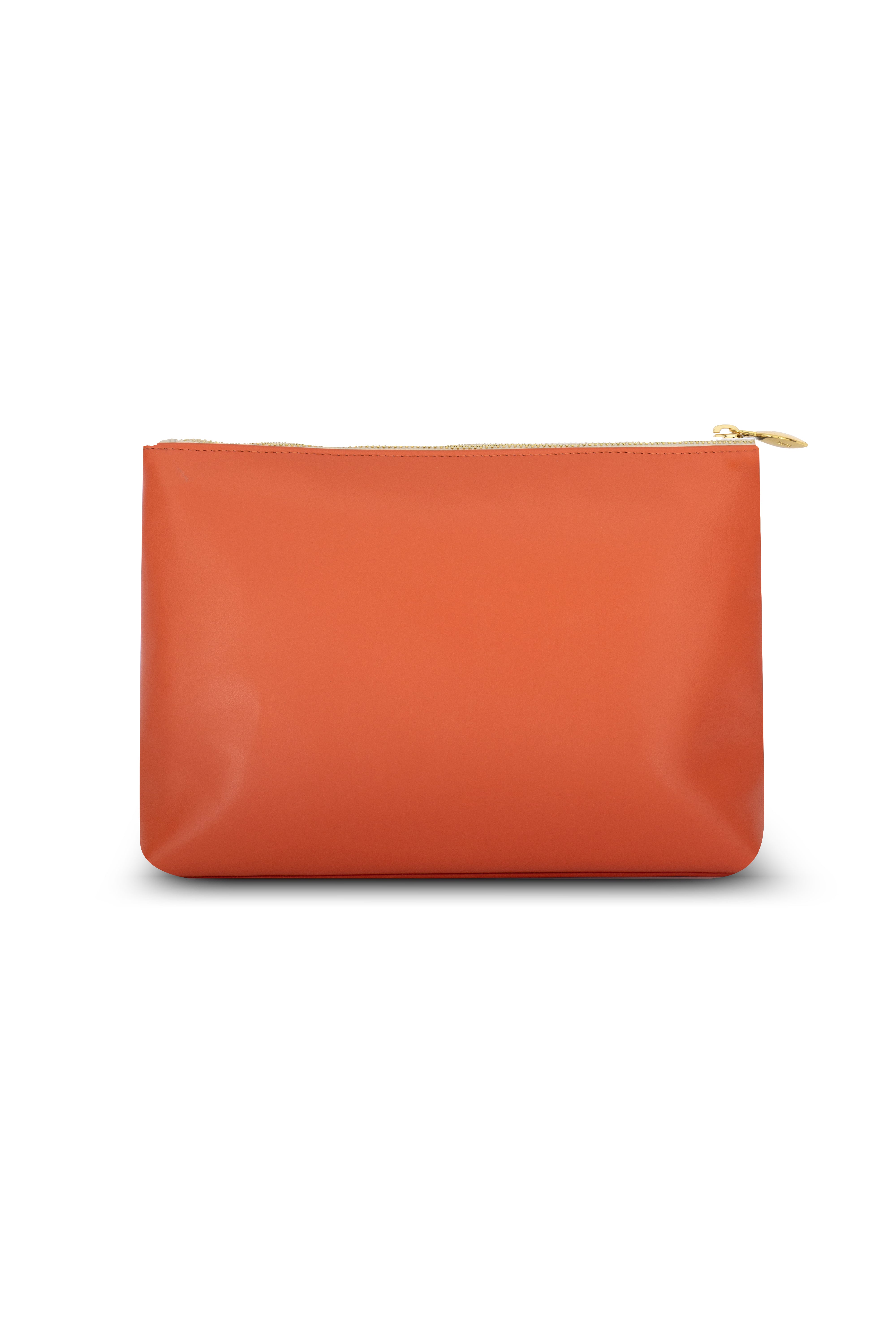 Ivy Coral-Powder Pink-Ivory Leather Clutch