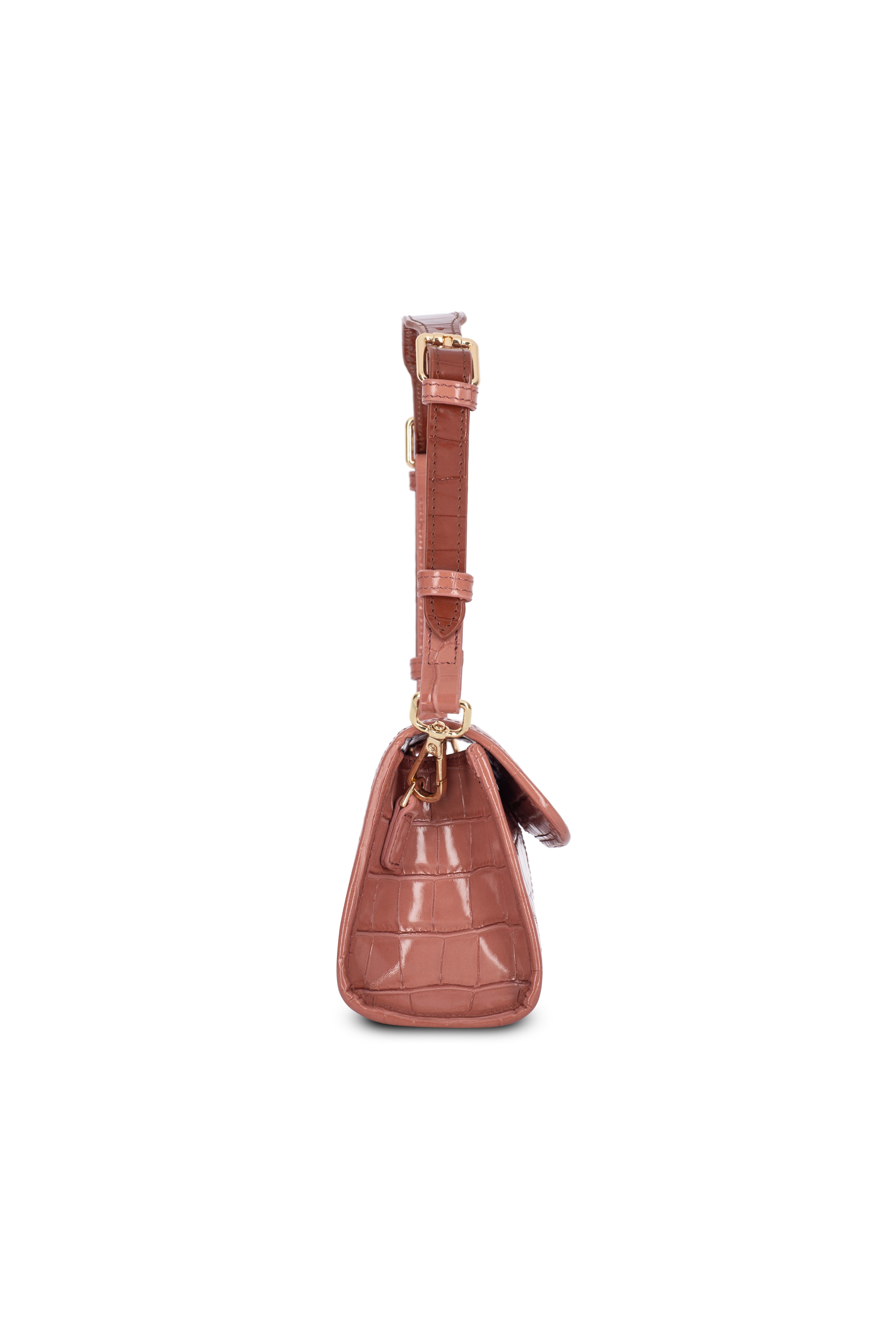 ELYSIA SALMON CROCO LEATHER MINI BAG