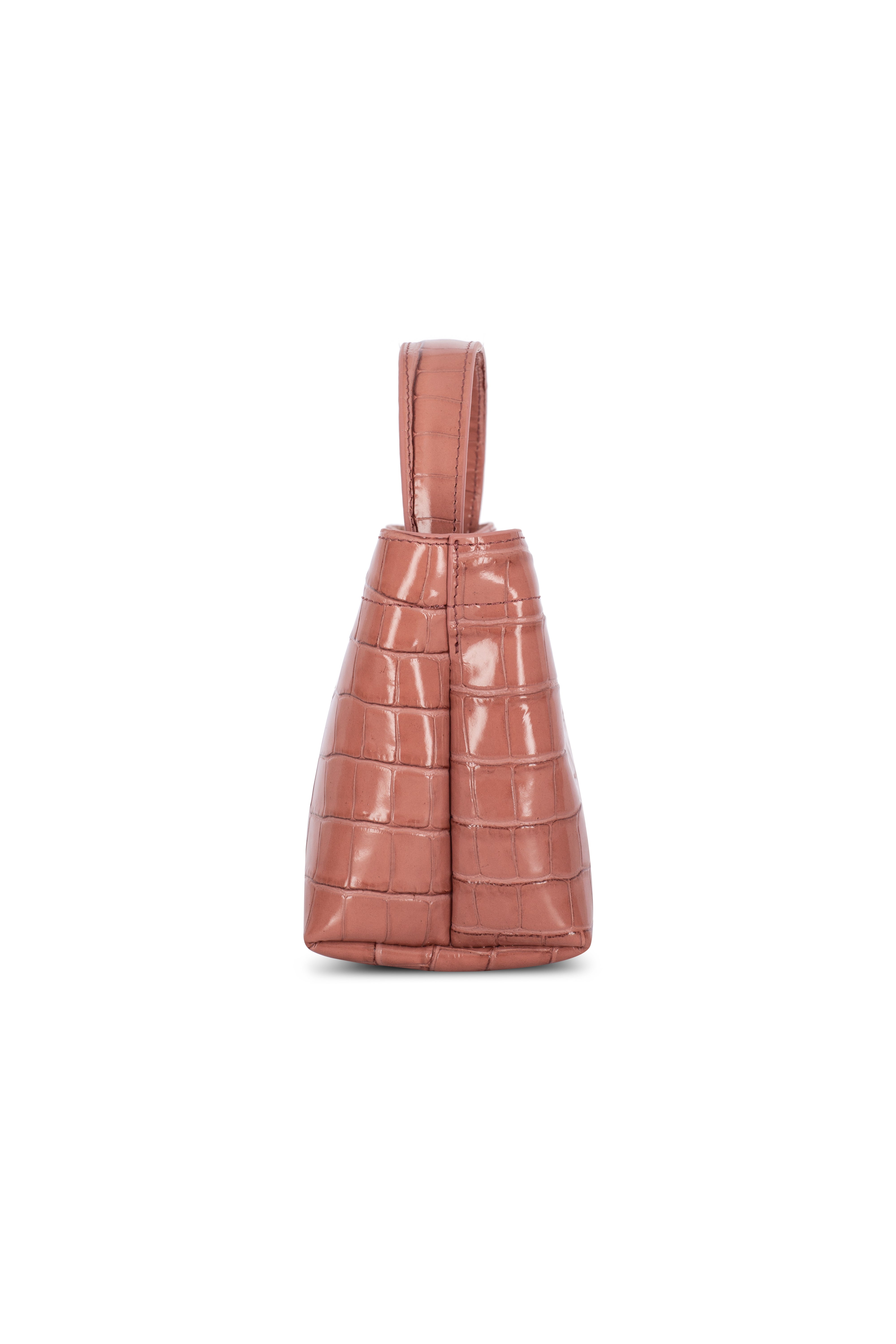 LOULOU SALMON CROCO LEATHER CROSSBODY BAG