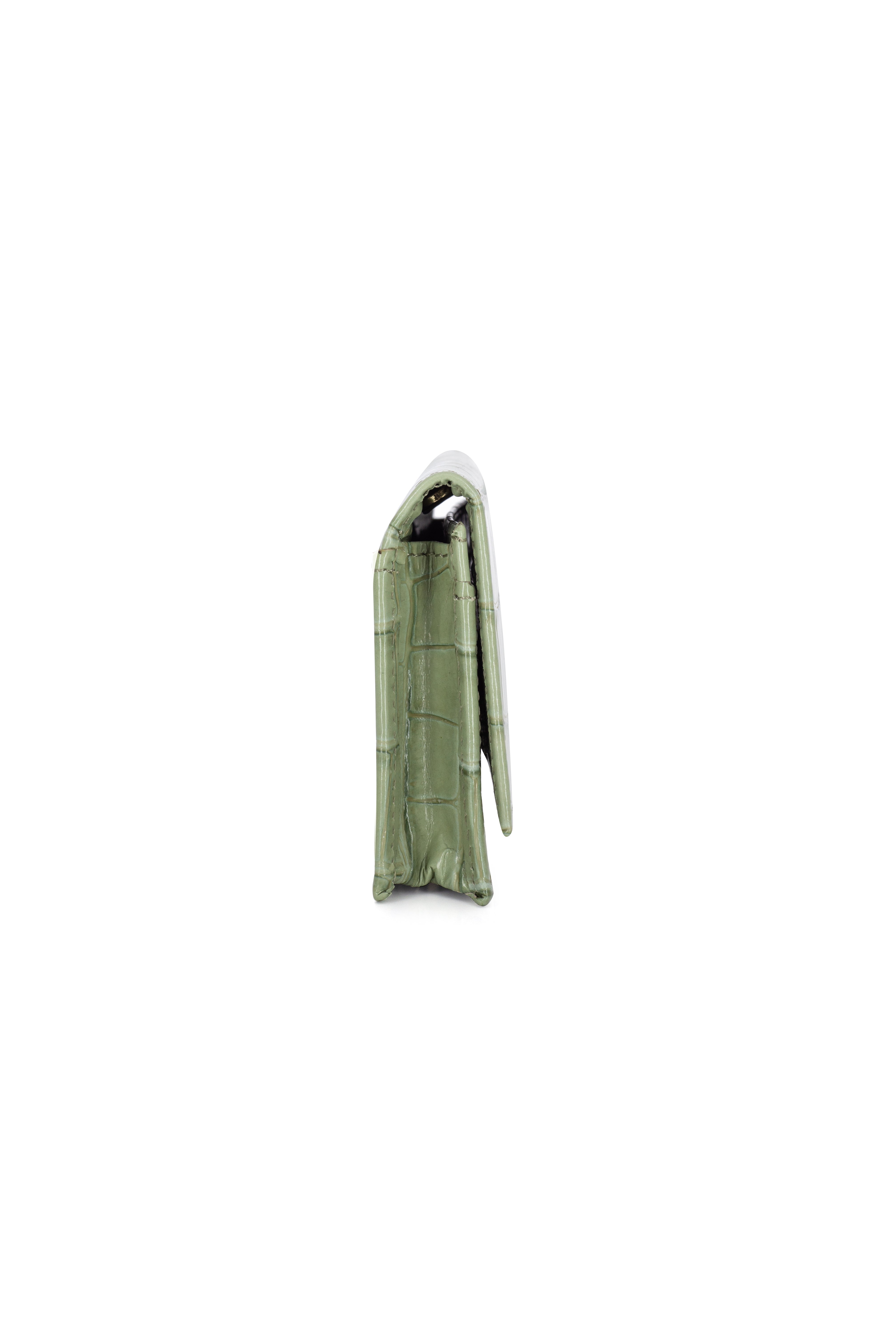LILY GREEN CROCO CHAIN MICRO BAG