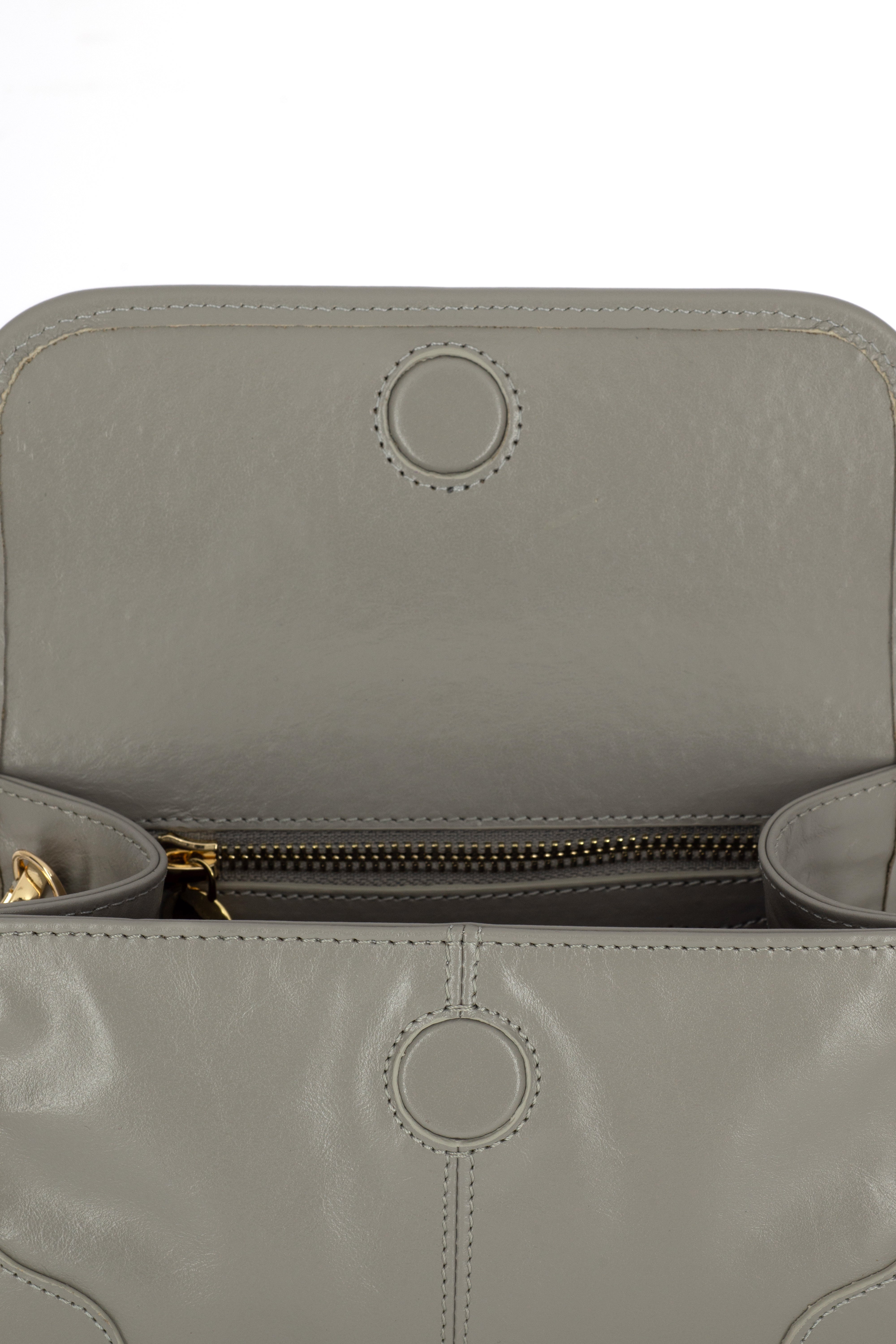 ELYSIA STONE GRAY LEATHER MINI BAG