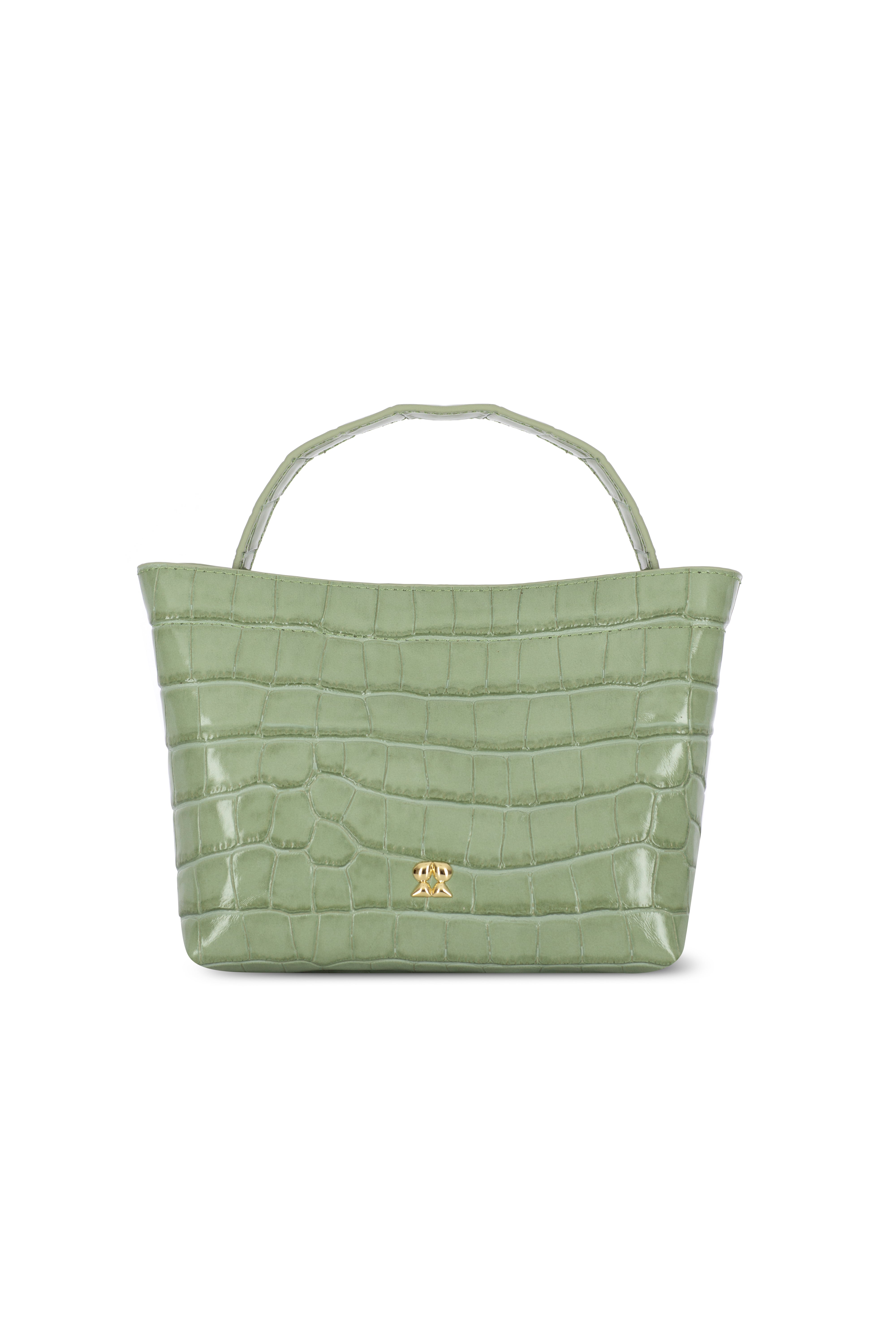 LOULOU GREEN CROCO LEATHER CROSSBODY BAG