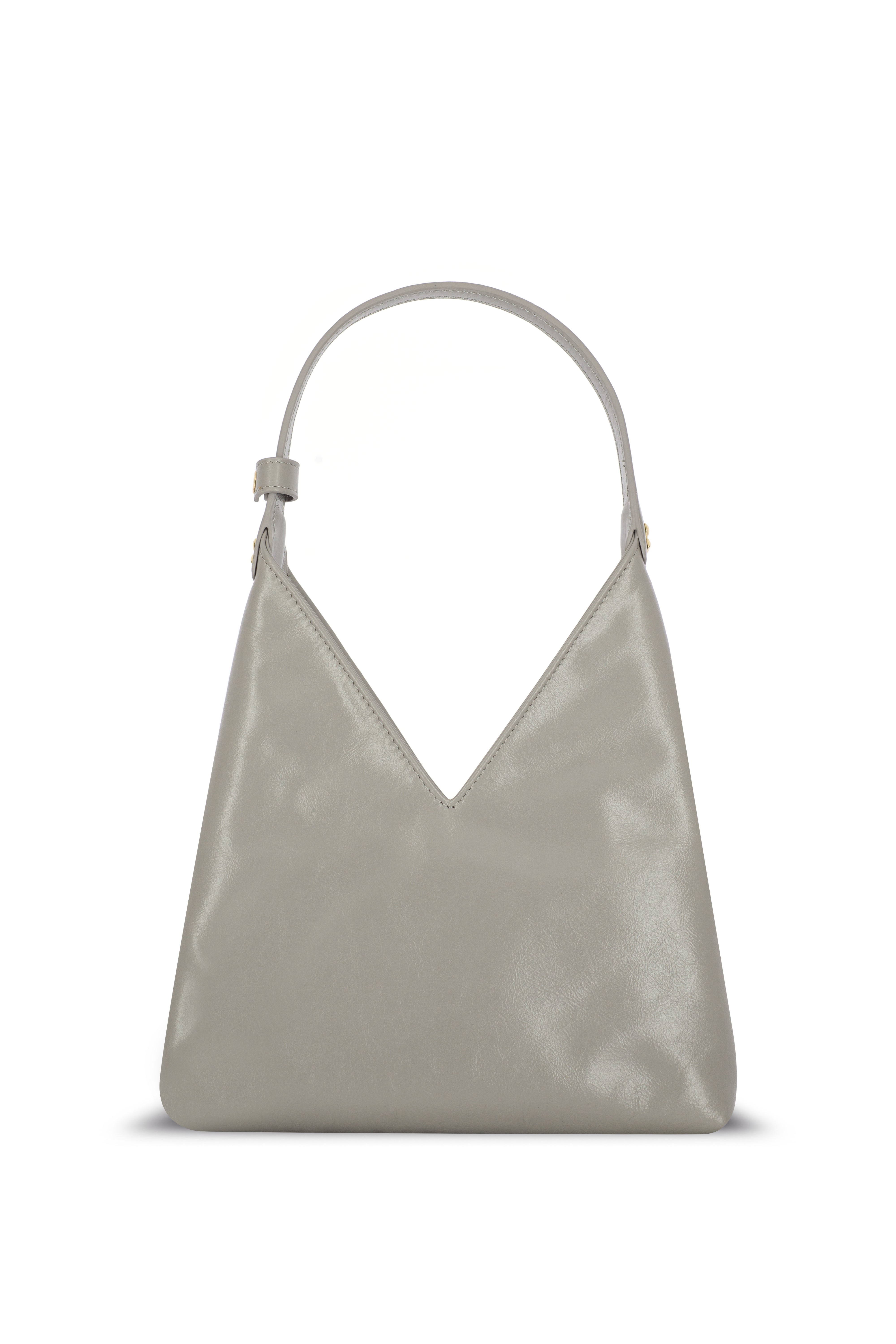 Lyra Stone Gray Leather Shoulder Bag
