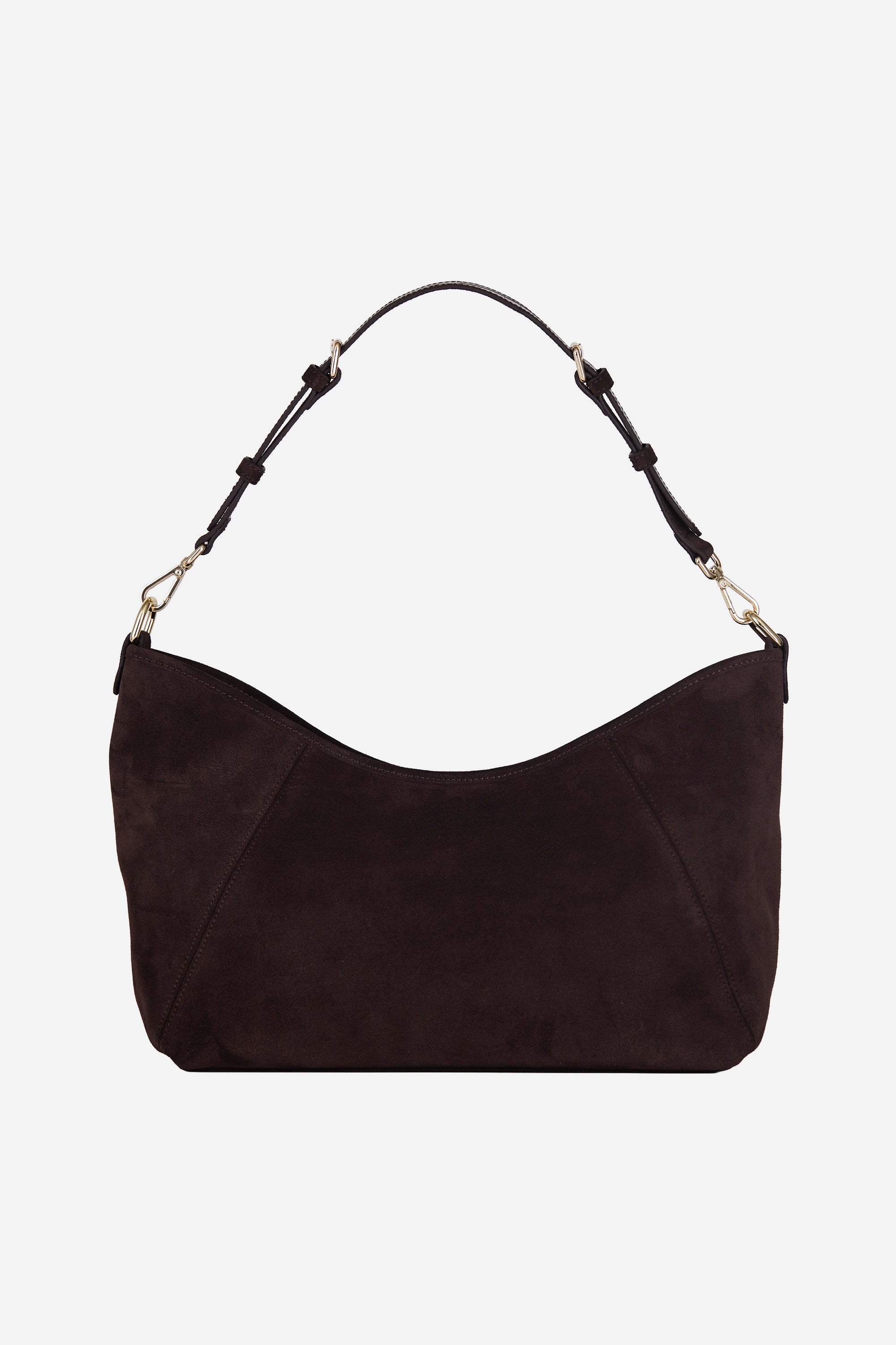 Elan Espresso Suede Shoulder Bag