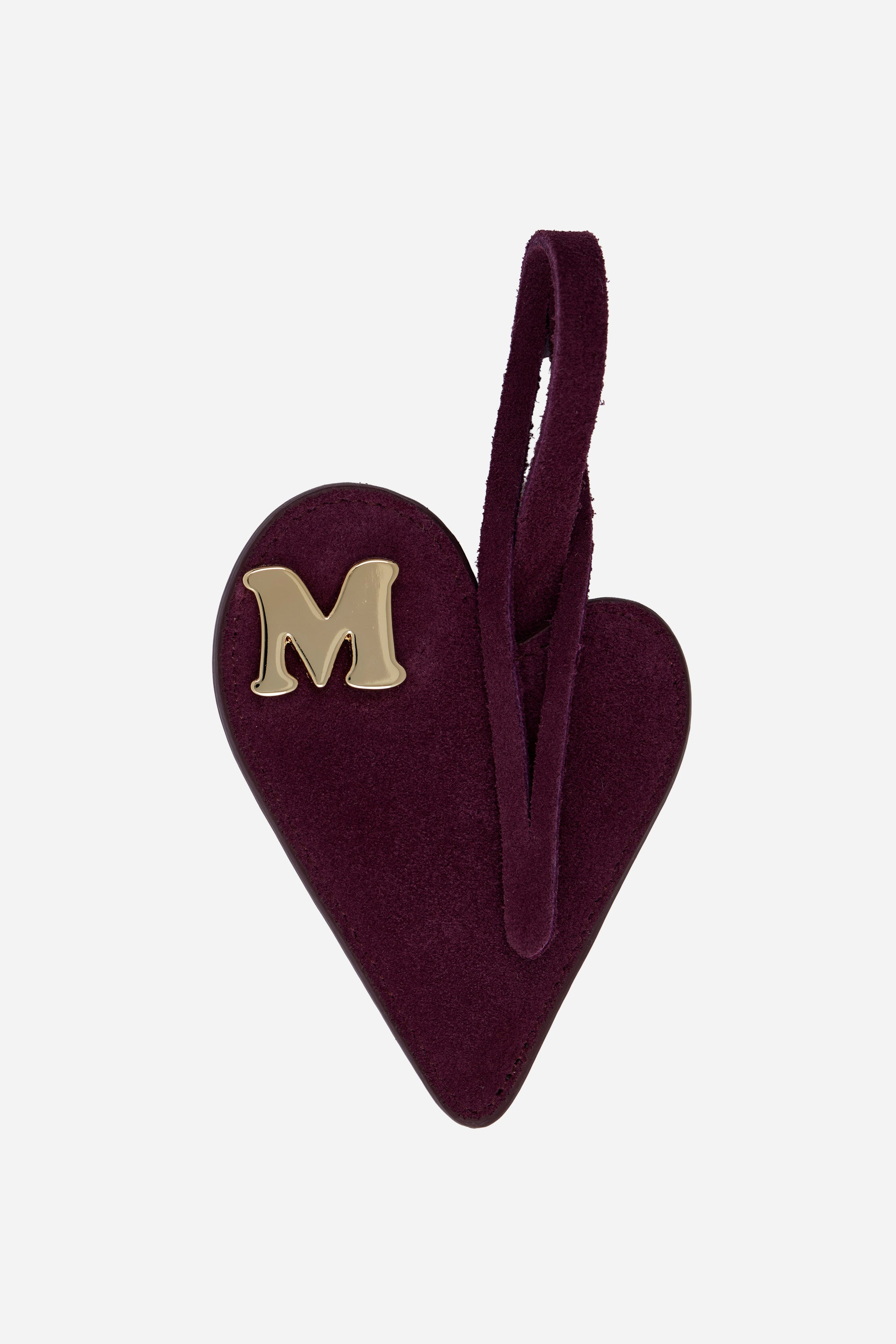 Heart Bordeaux Suede Charm and Keyring