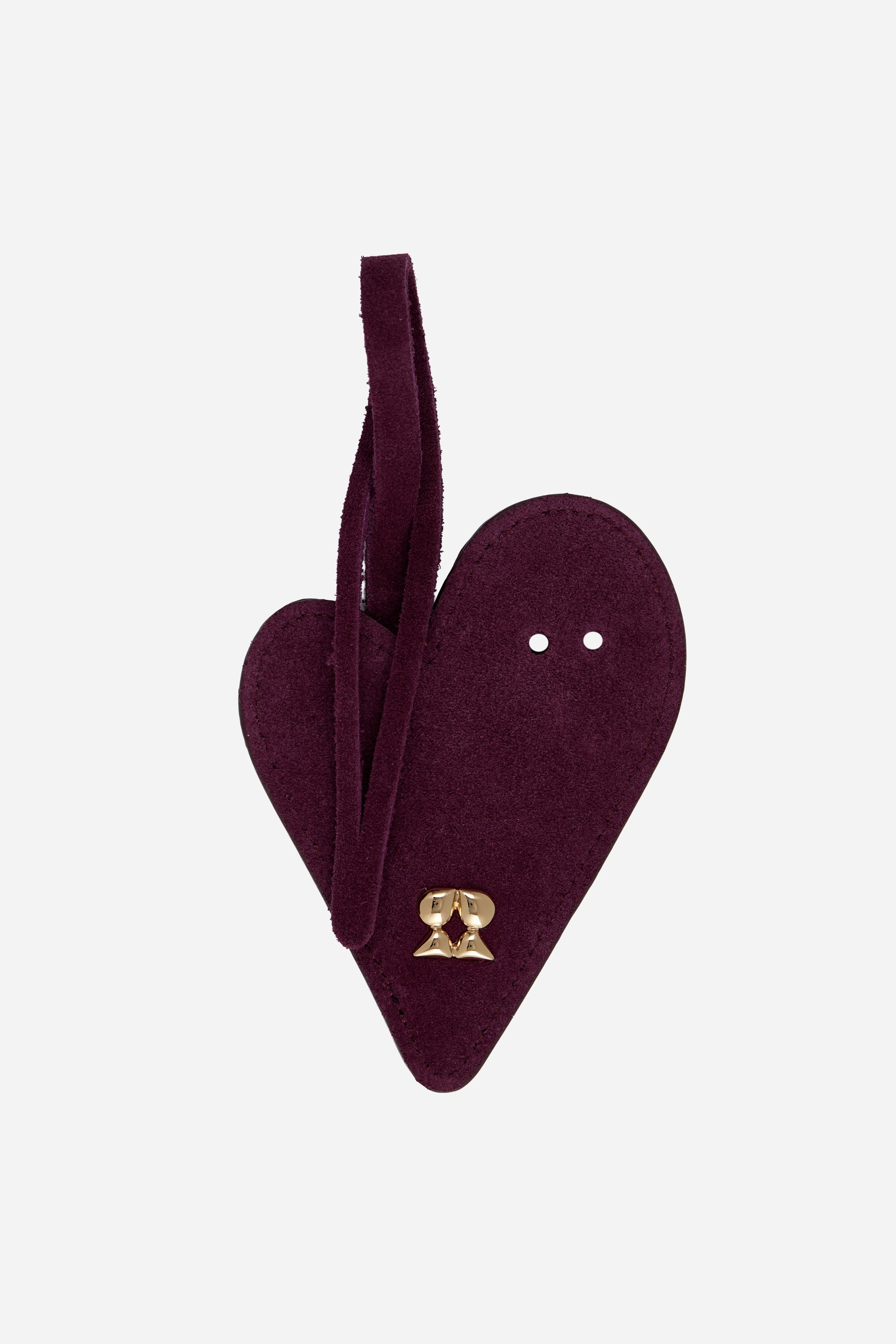 Heart Bordeaux Suede Charm and Keyring