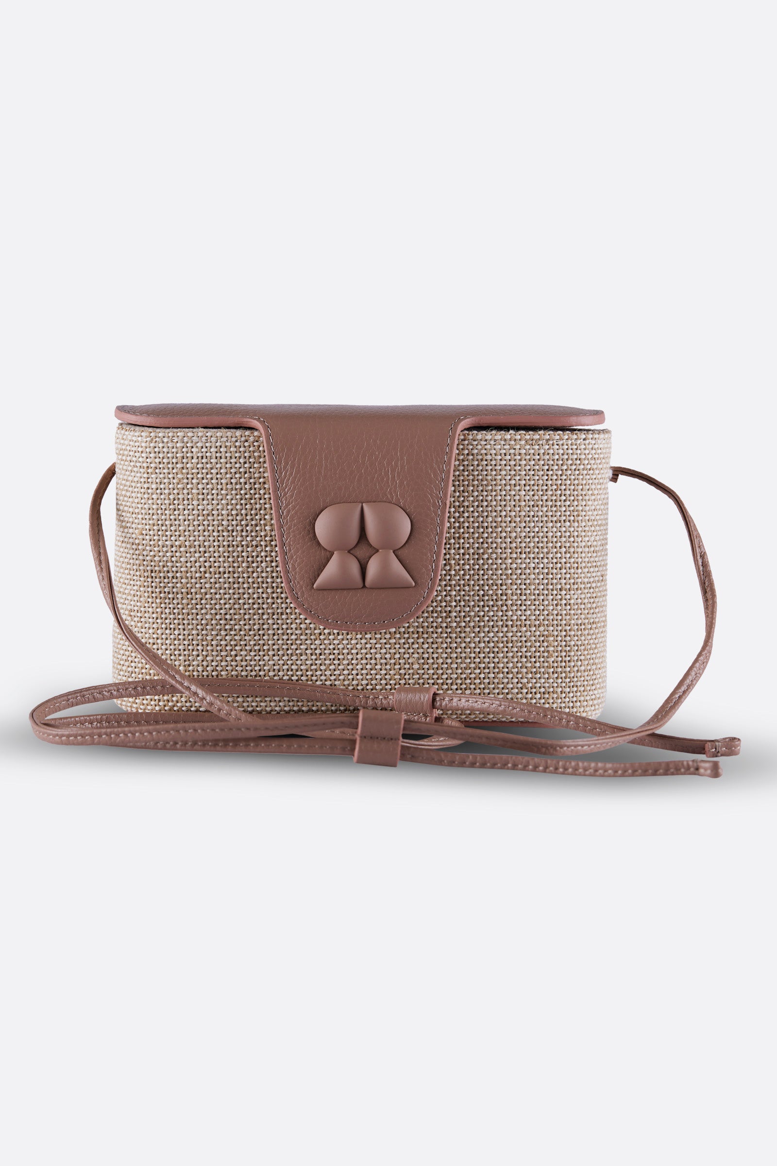 CALIA DUSTY ROSE CANVAS-LEATHER CROSSBODY BAG
