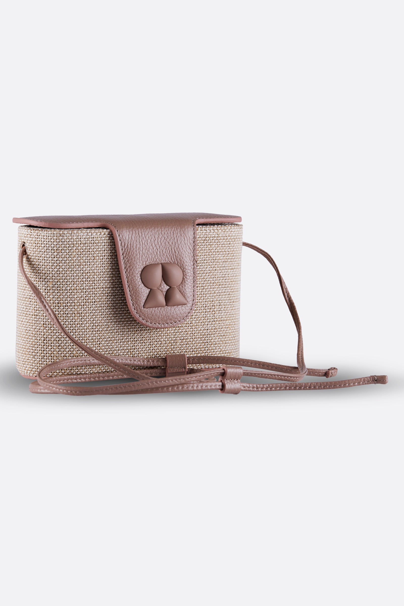 CALIA DUSTY ROSE CANVAS-LEATHER CROSSBODY BAG