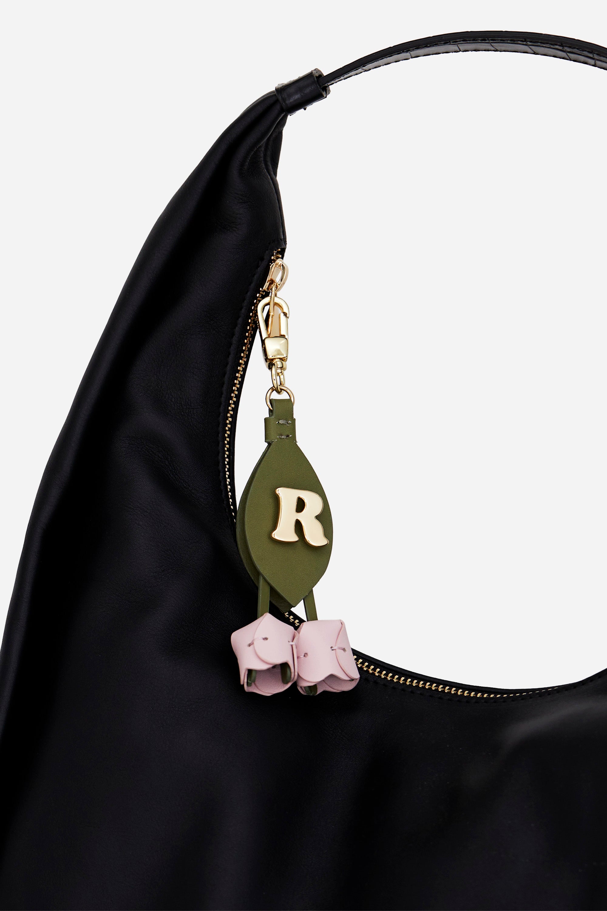 TULIPS GREEN POWDER PINK CHARM AND KEYRING