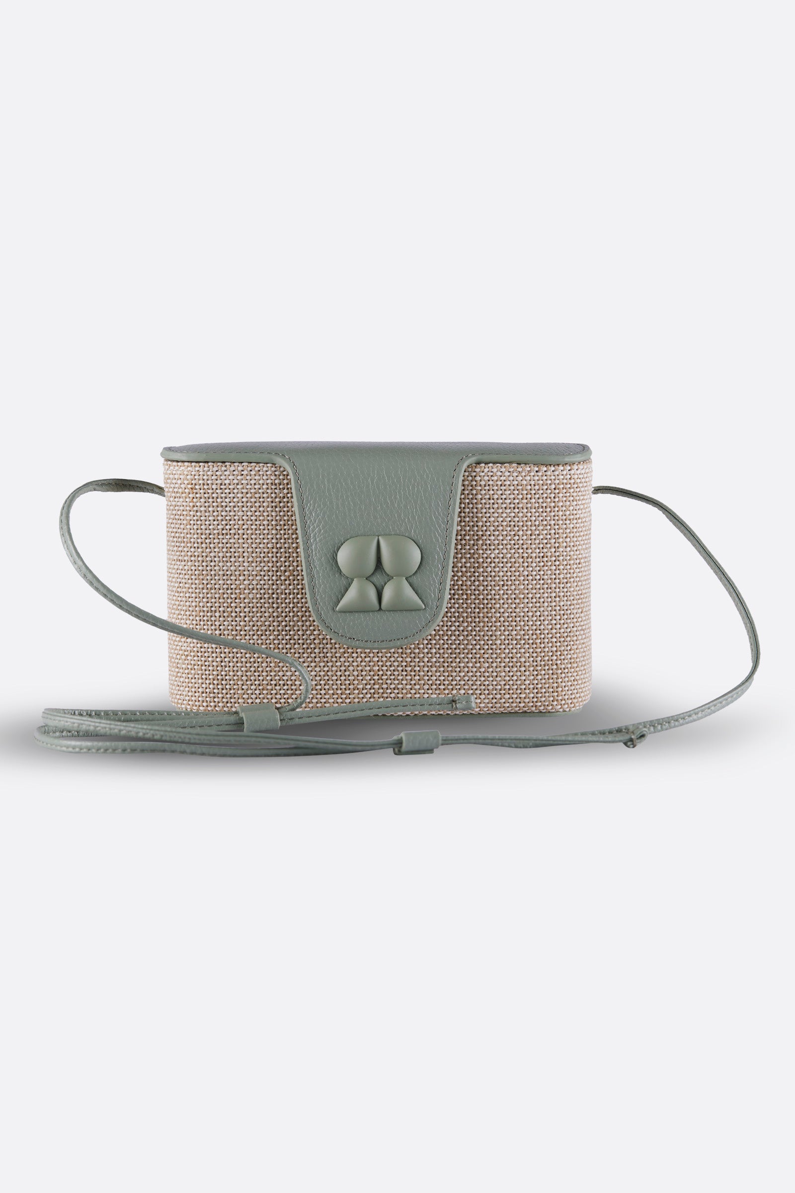 CALIA MINT GREEN CANVAS-LEATHER CROSSBODY BAG