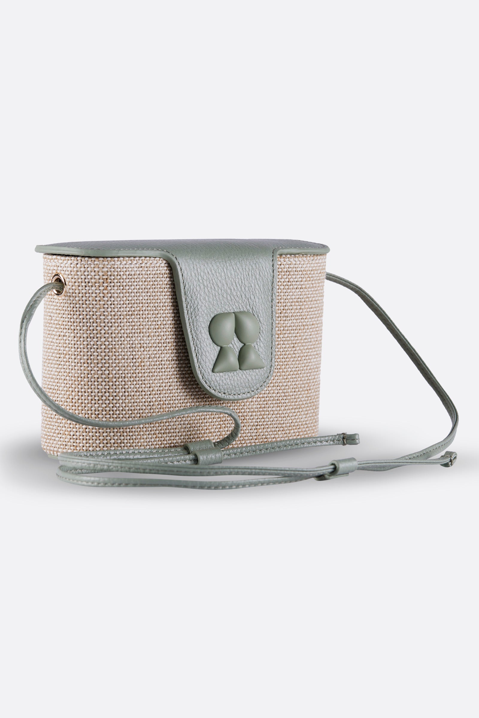CALIA MINT GREEN CANVAS-LEATHER CROSSBODY BAG