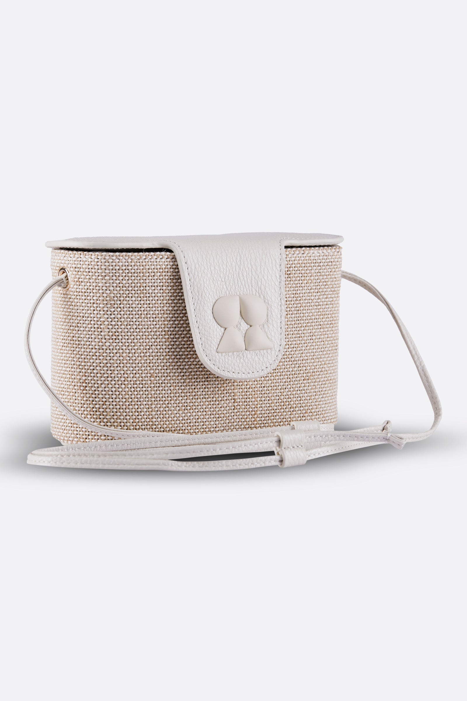 CALIA VANILLA CANVAS-LEATHER CROSSBODY BAG