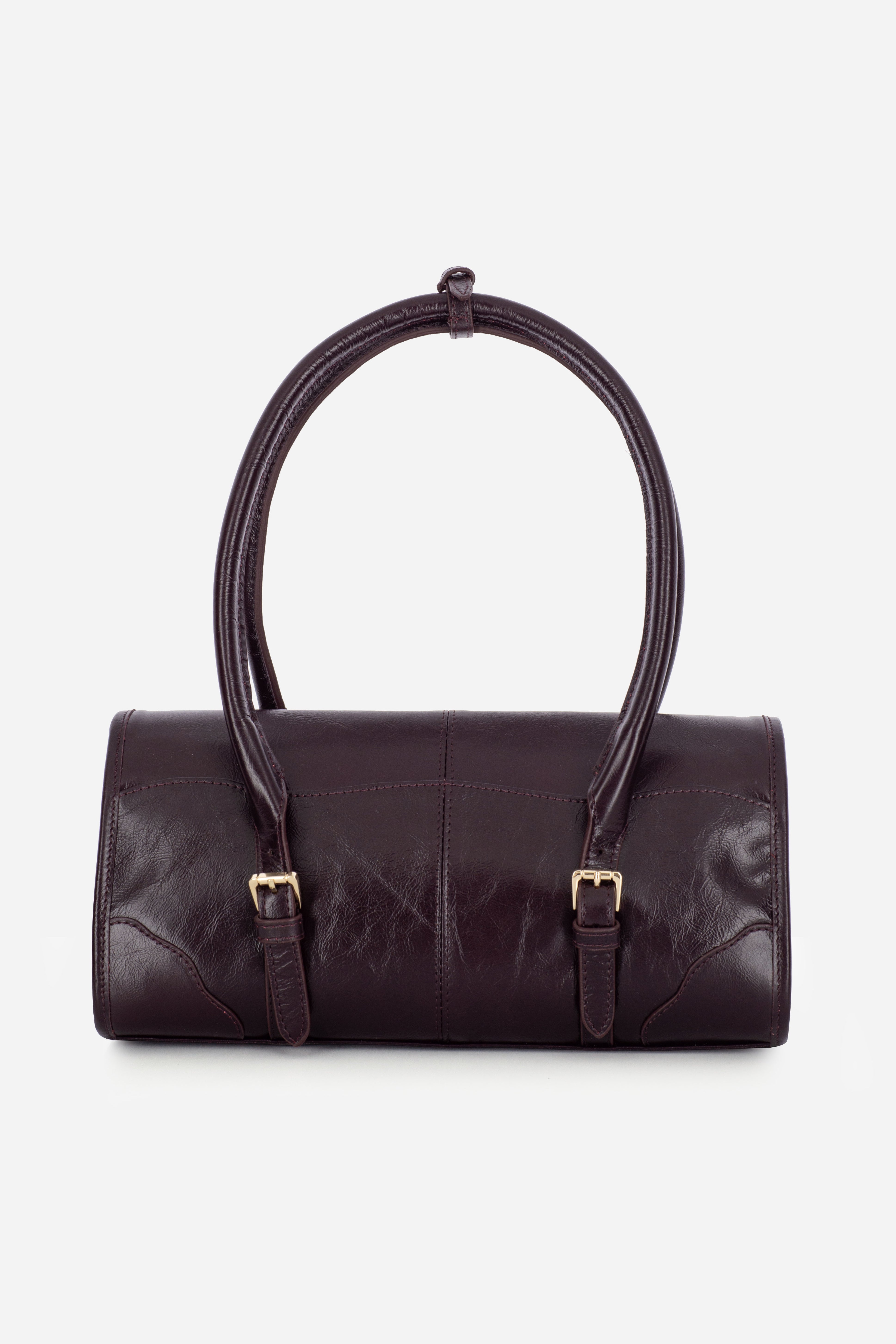 Rilu Amara burgundy leather shoulder bag back view