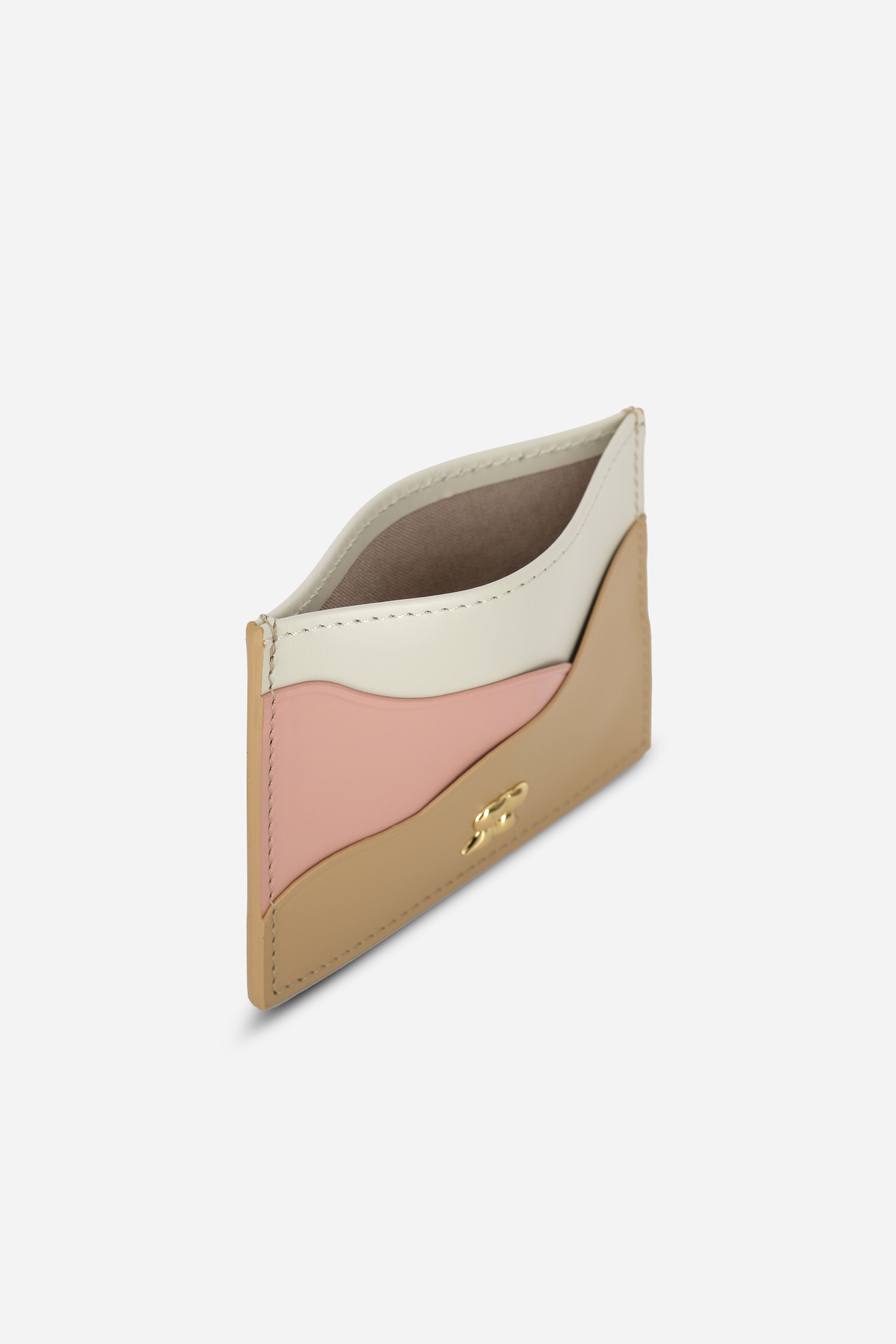 Rilu Iris leather card holder side view showing five compartments