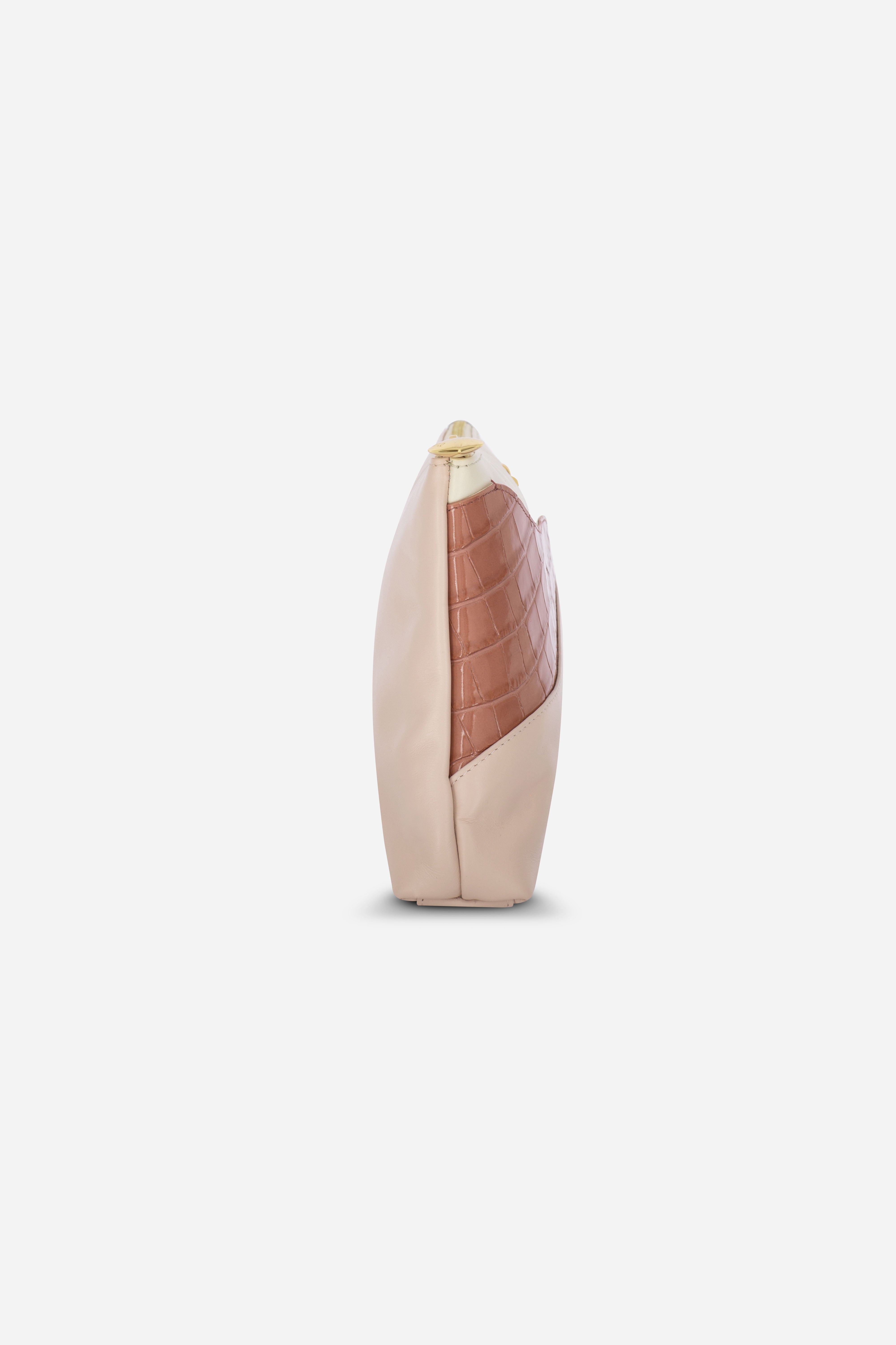 Rilu Ivy leather clutch side profile showing soft structure
