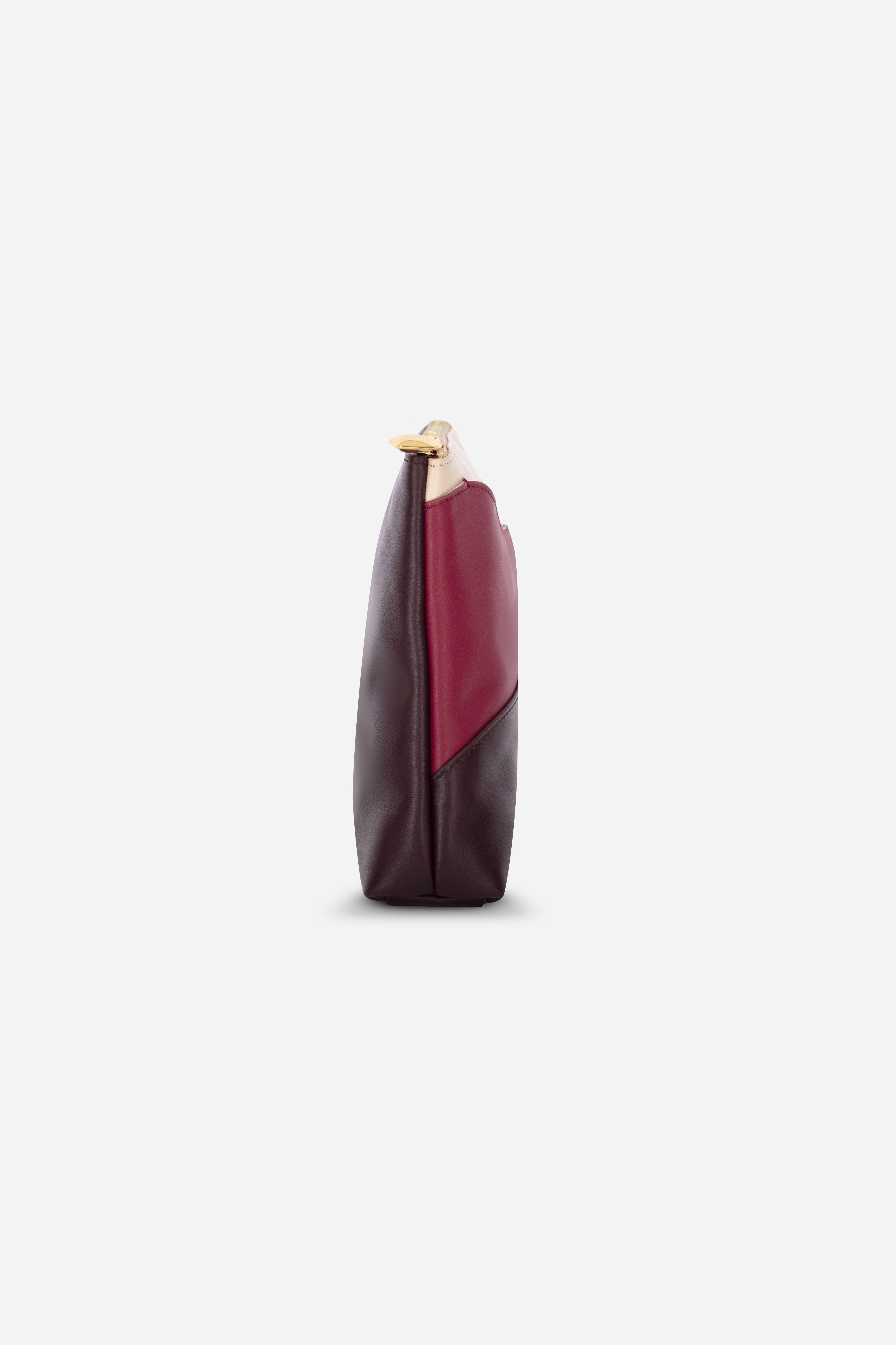 Rilu Ivy leather clutch side profile showing soft structure