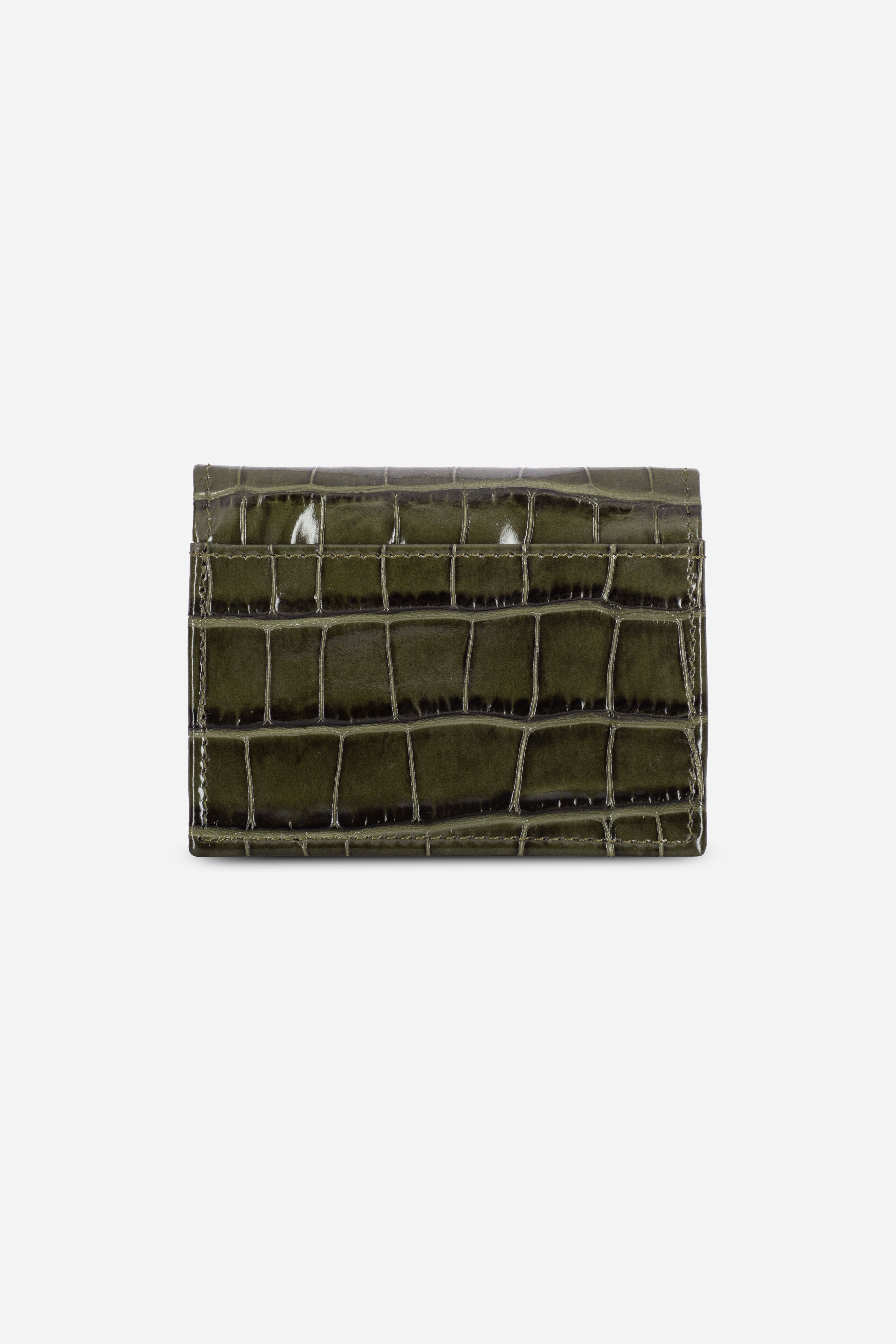 Rilu Lily dark green croco print chain micro bag back view