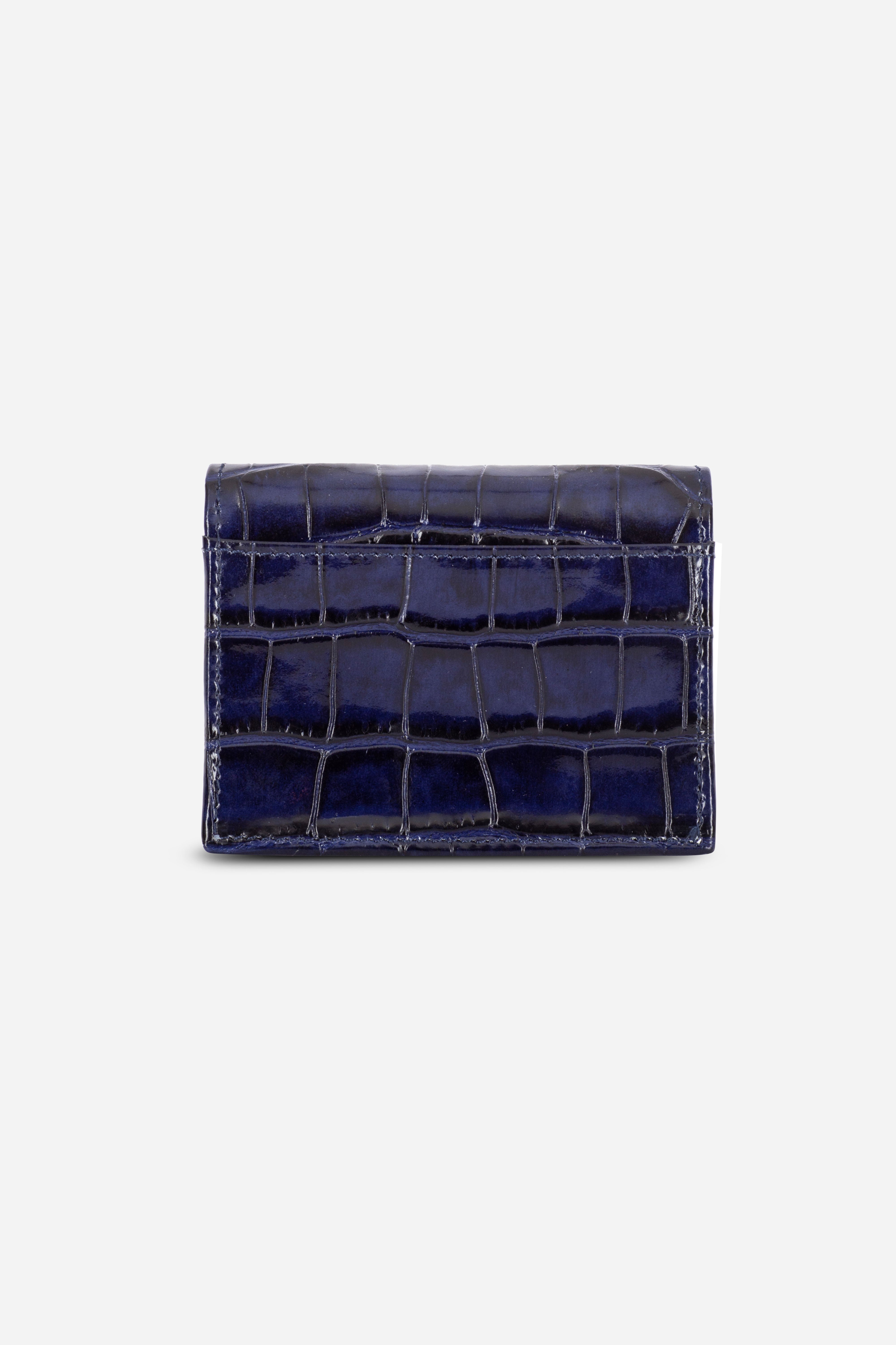 Rilu Lily navy croco print chain micro bag back view