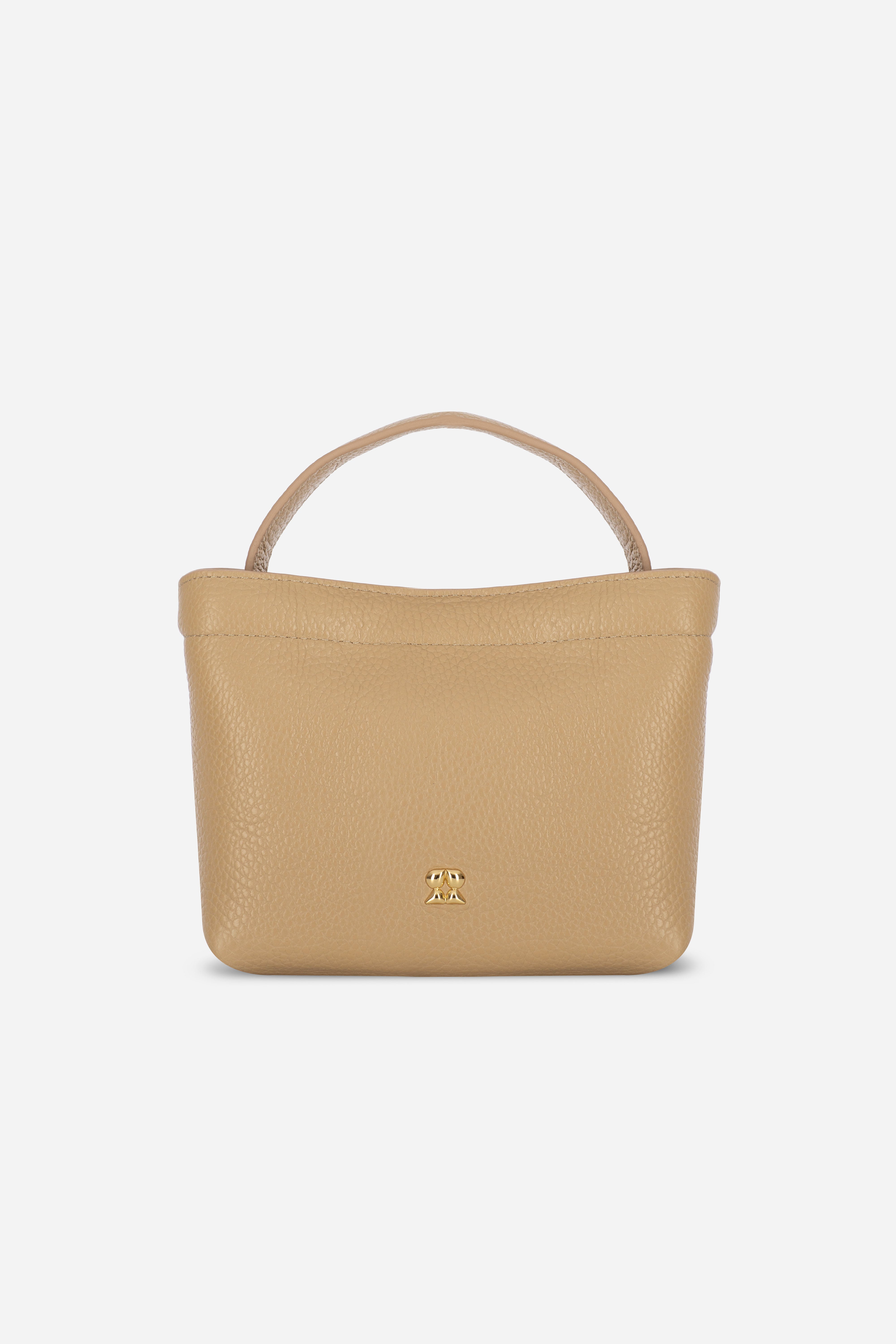 Rilu LouLou sand leather crossbody bag front view