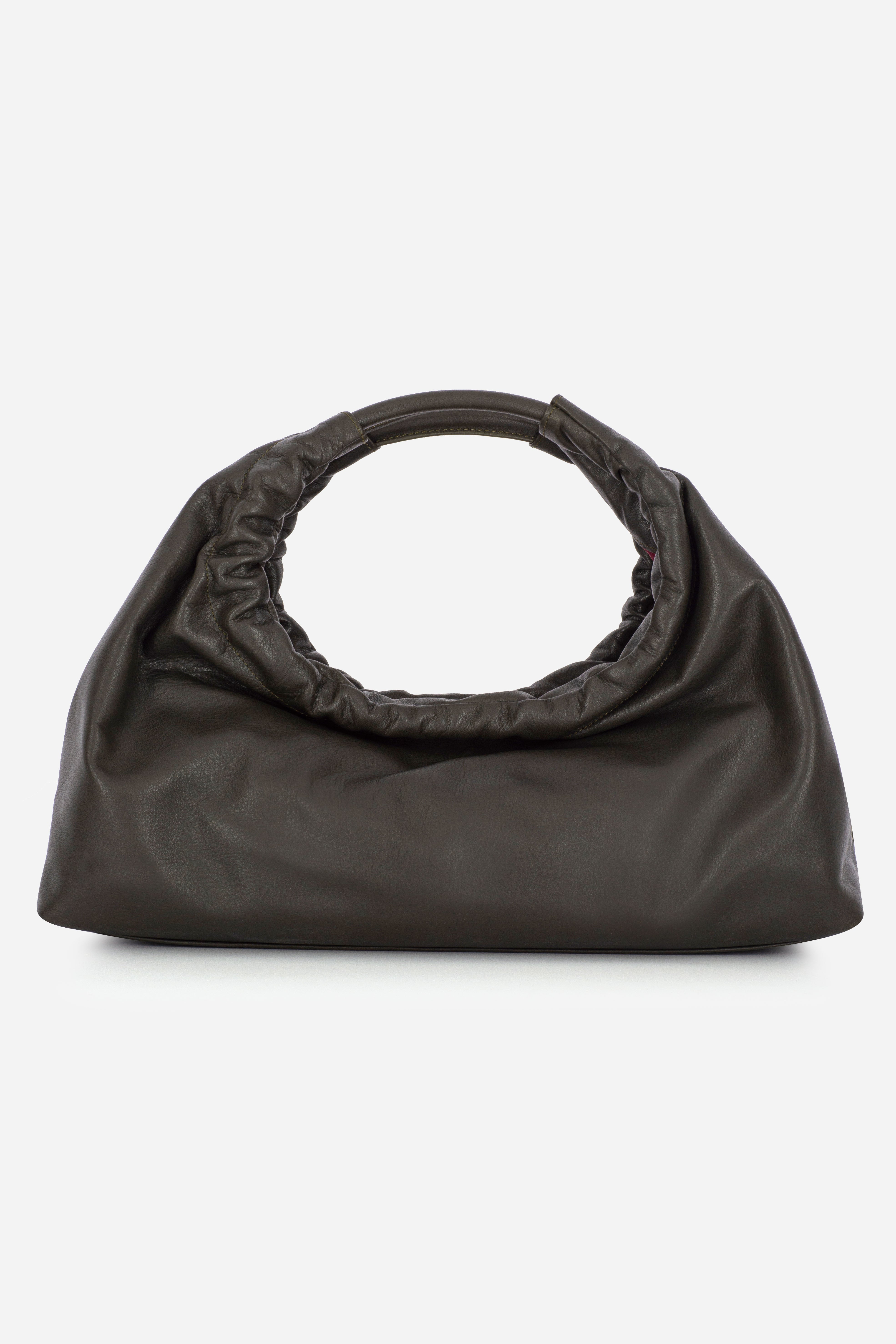 Rilu Sirena dark green leather shoulder bag back view