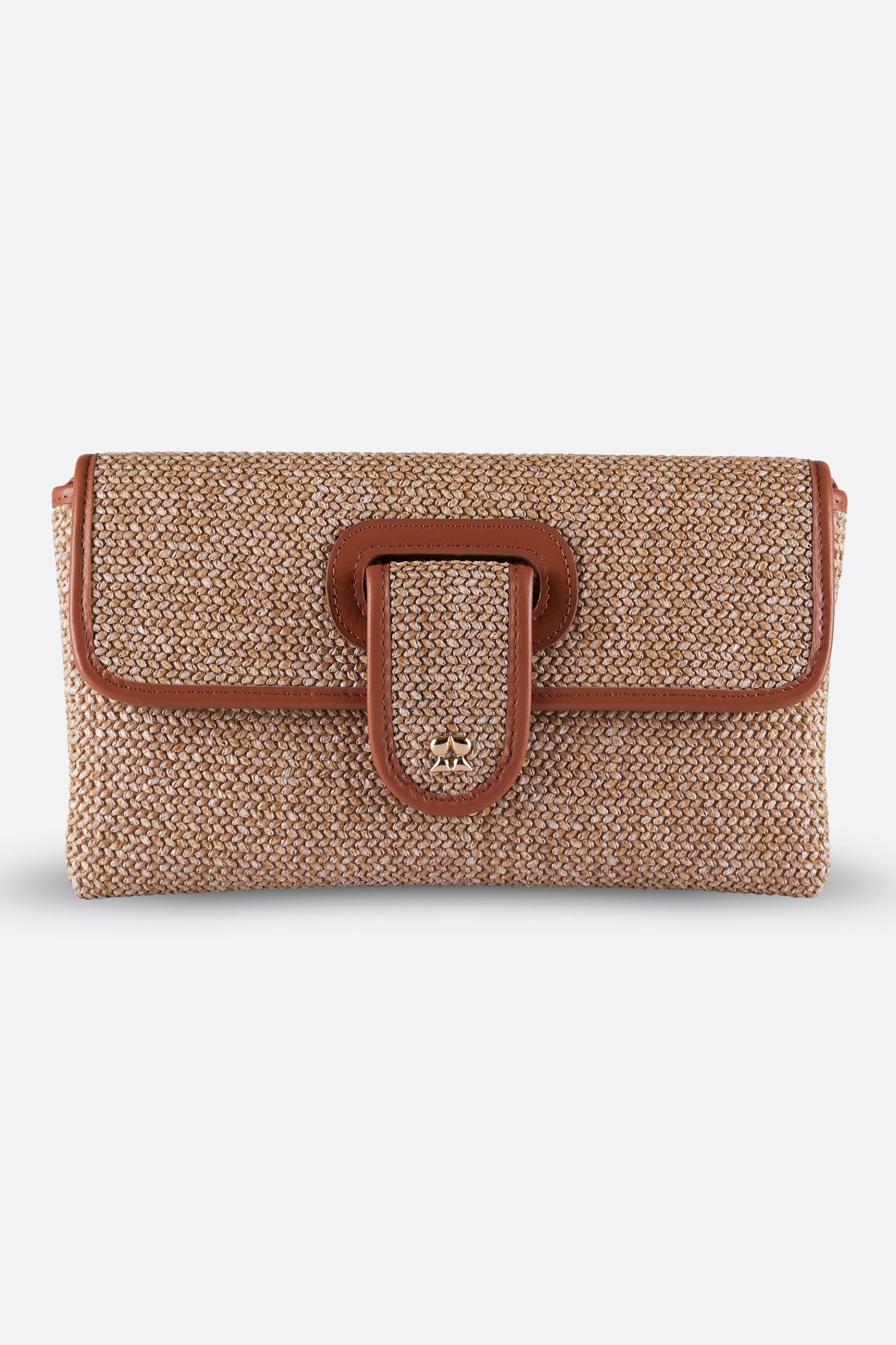 RINA ORANGE RAFFIA CLUTCH