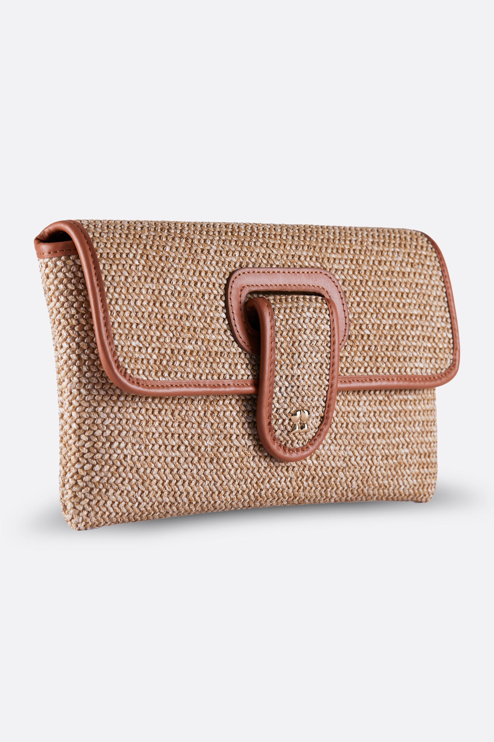 RINA ORANGE RAFFIA CLUTCH