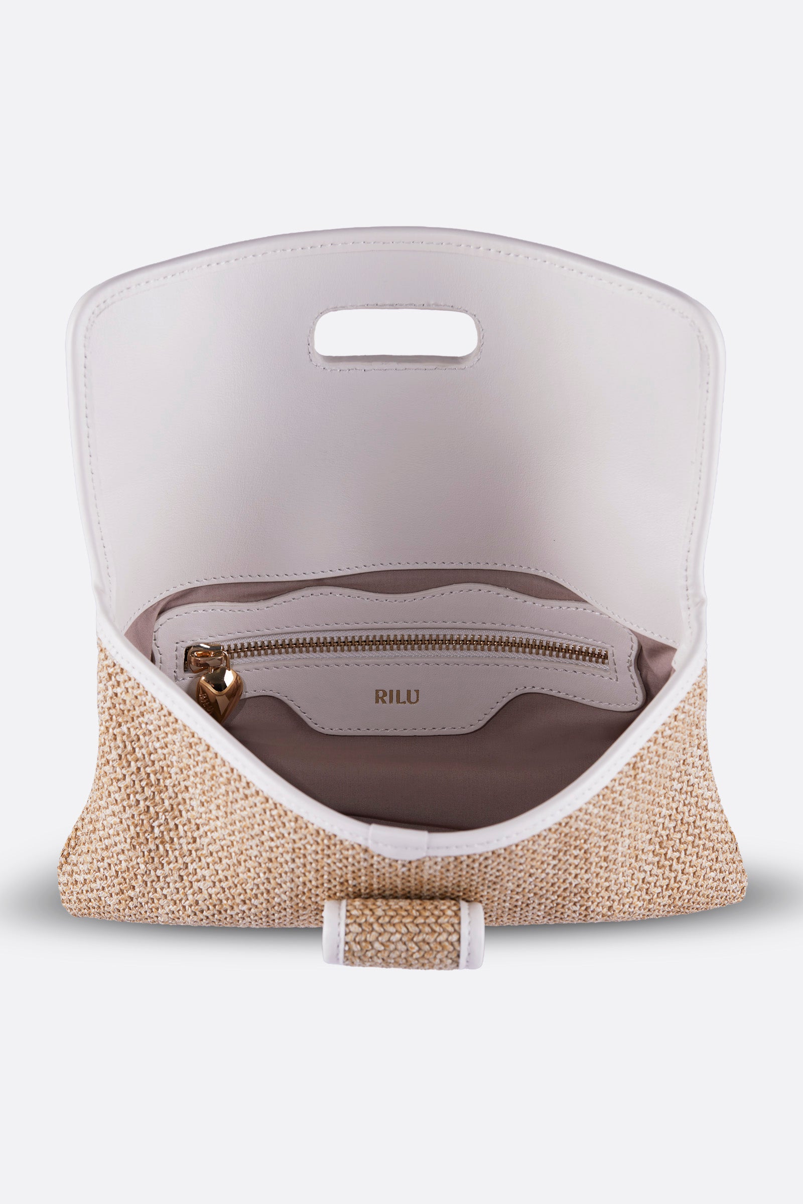 RINA VANILLA RAFFIA CLUTCH
