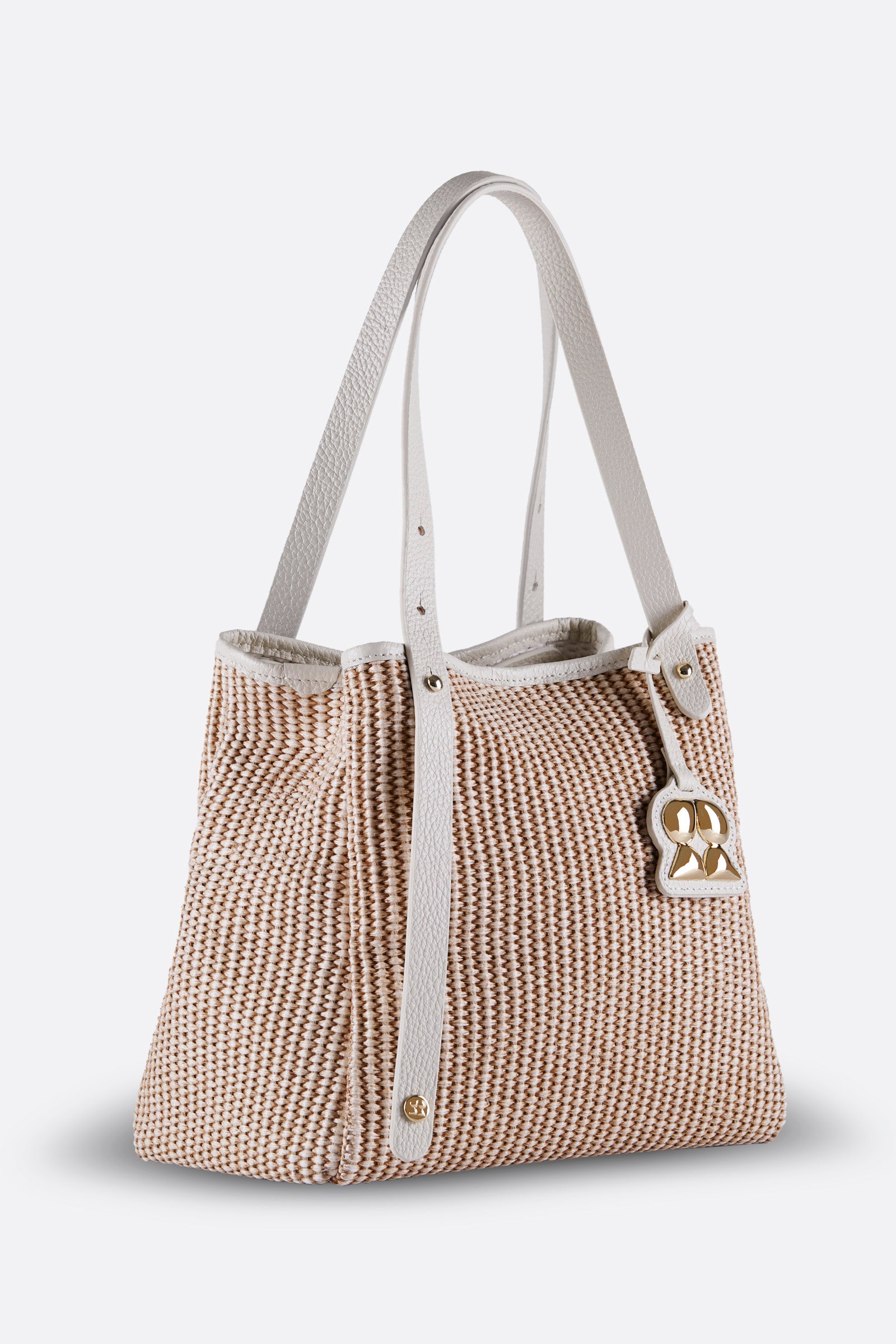 ZOEY BEIGE RAFFIA SHOULDER BAG