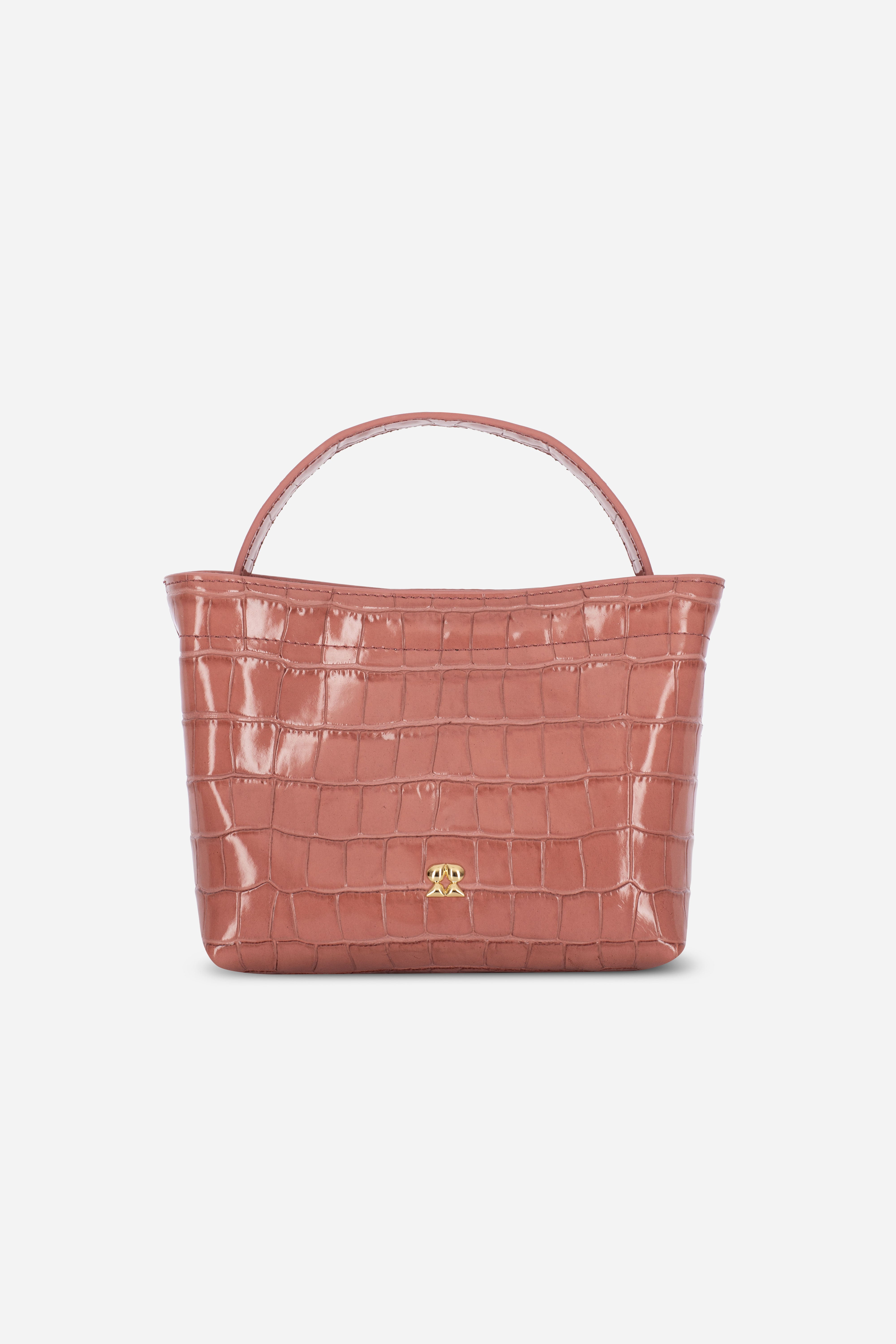 LOULOU SALMON CROCO LEATHER CROSSBODY BAG
