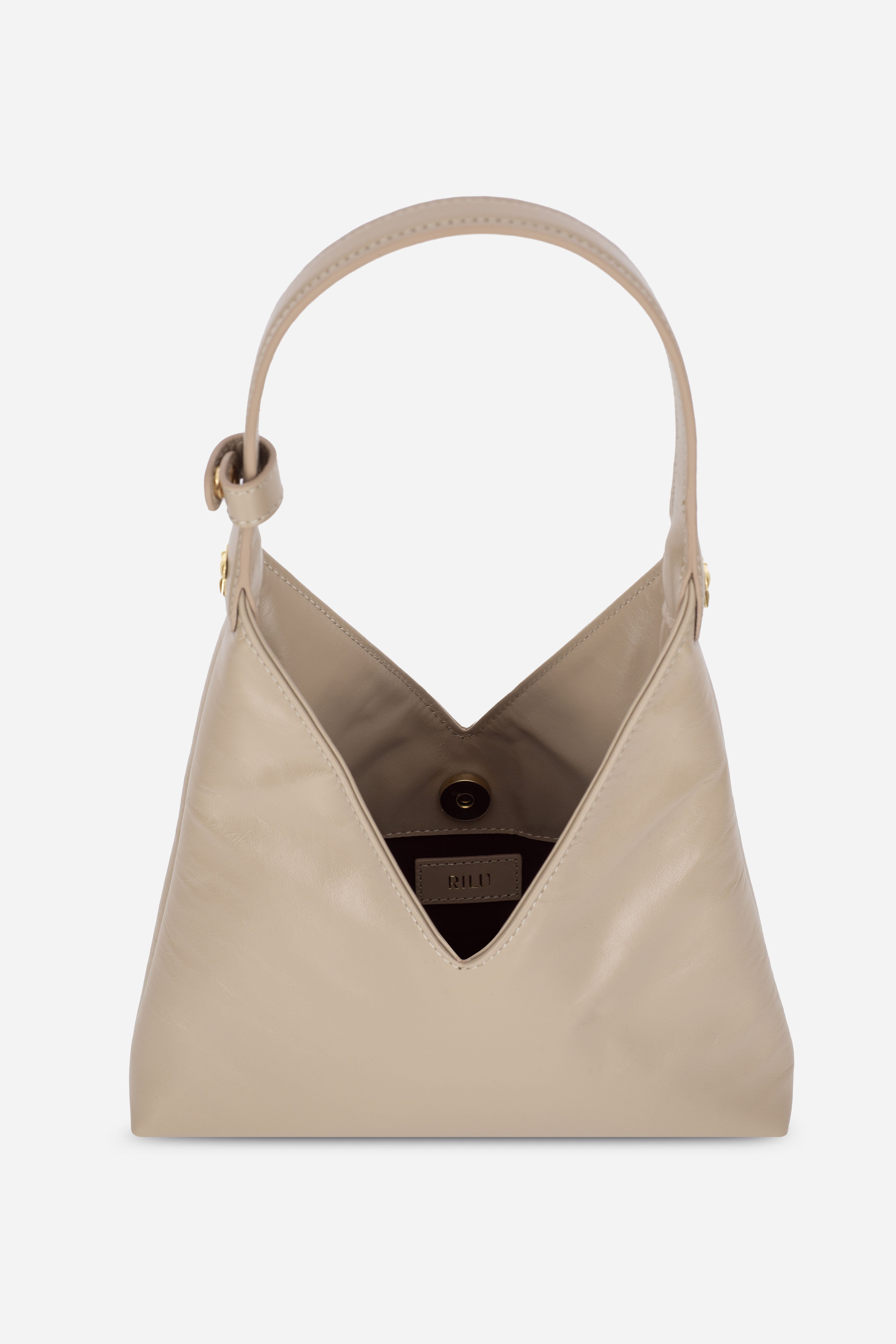Lyra Sand Leather Shoulder Bag