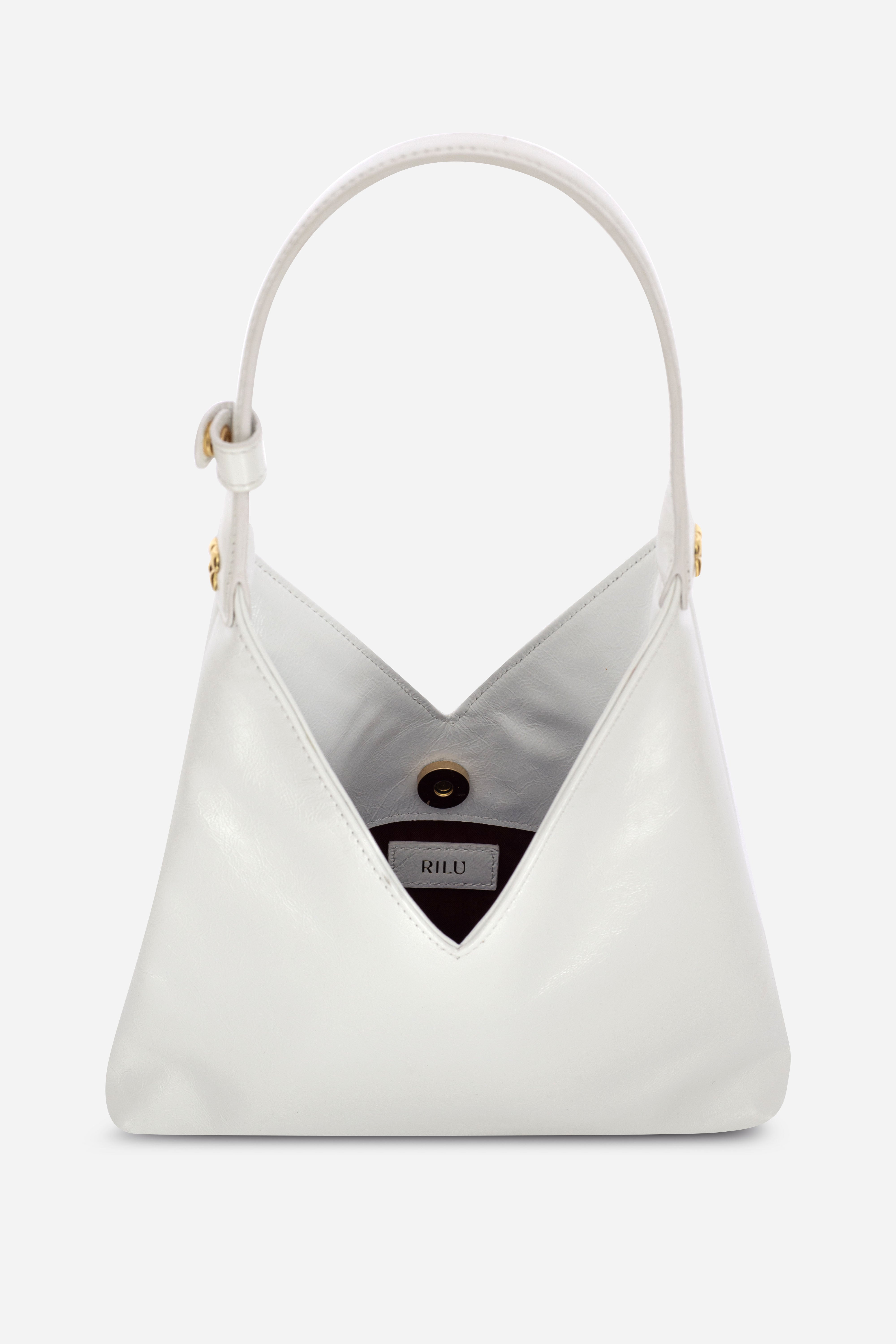 Lyra White Leather Shoulder Bag