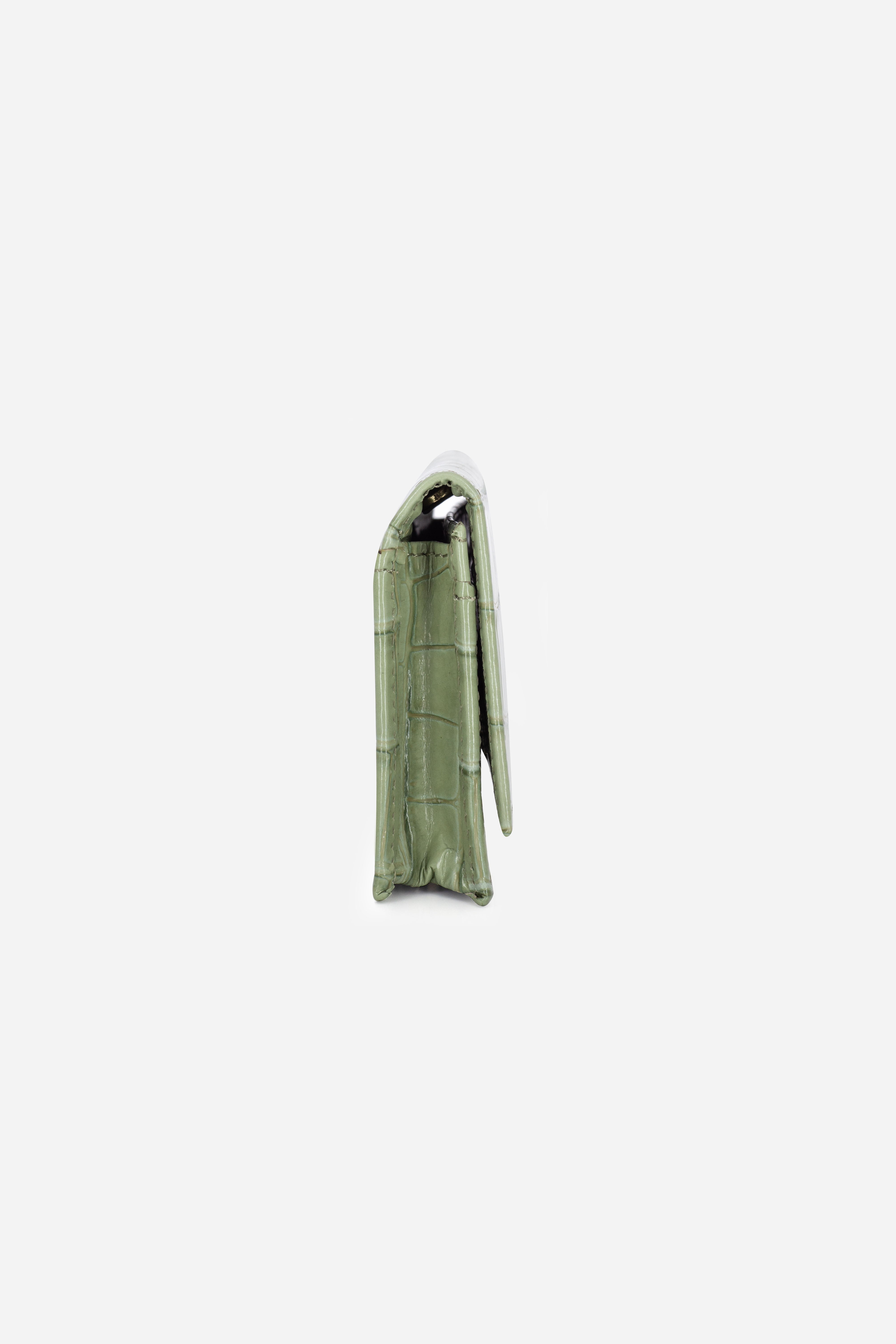 LILY GREEN CROCO CHAIN MICRO BAG
