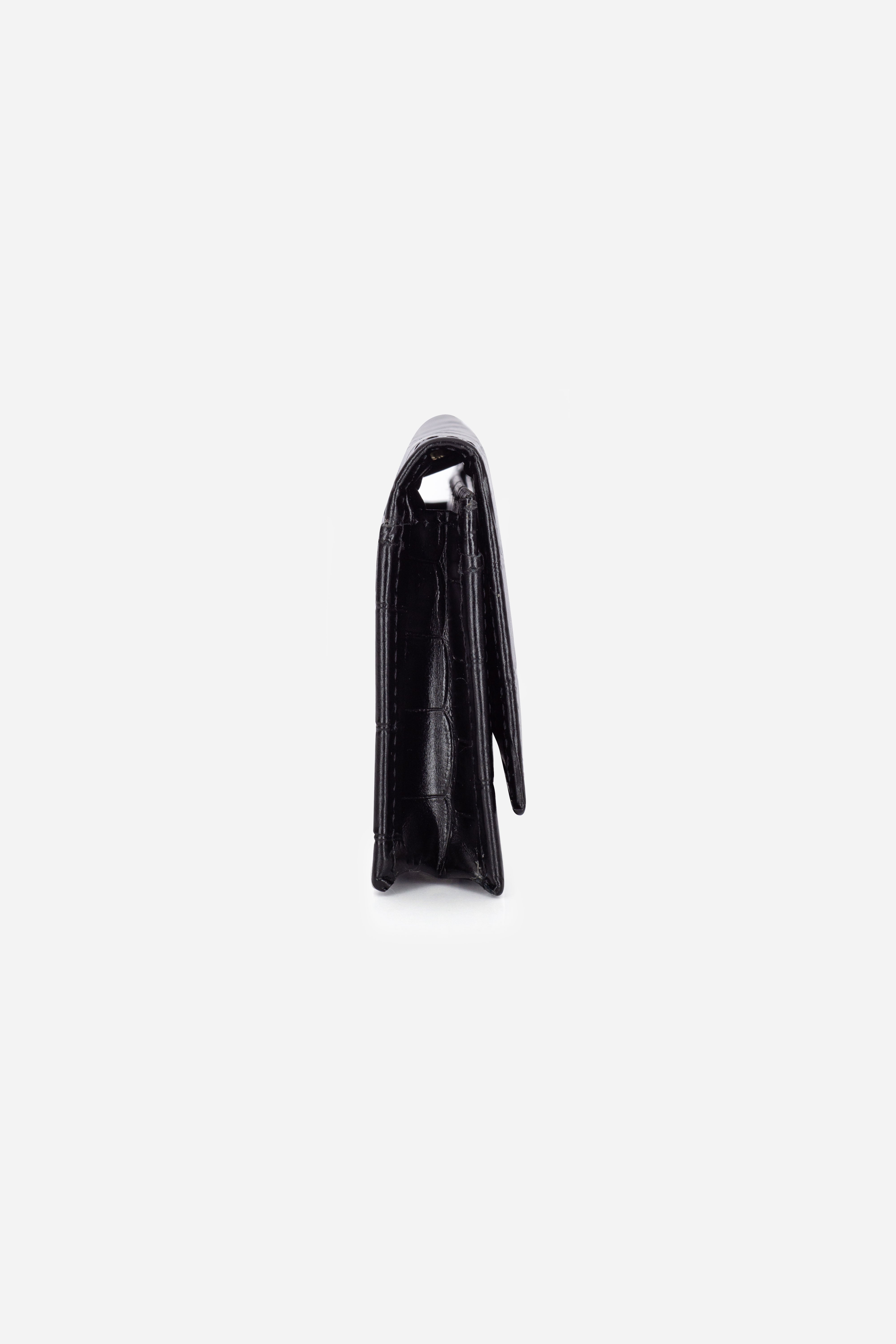 Lily Black Matte Croco Print
