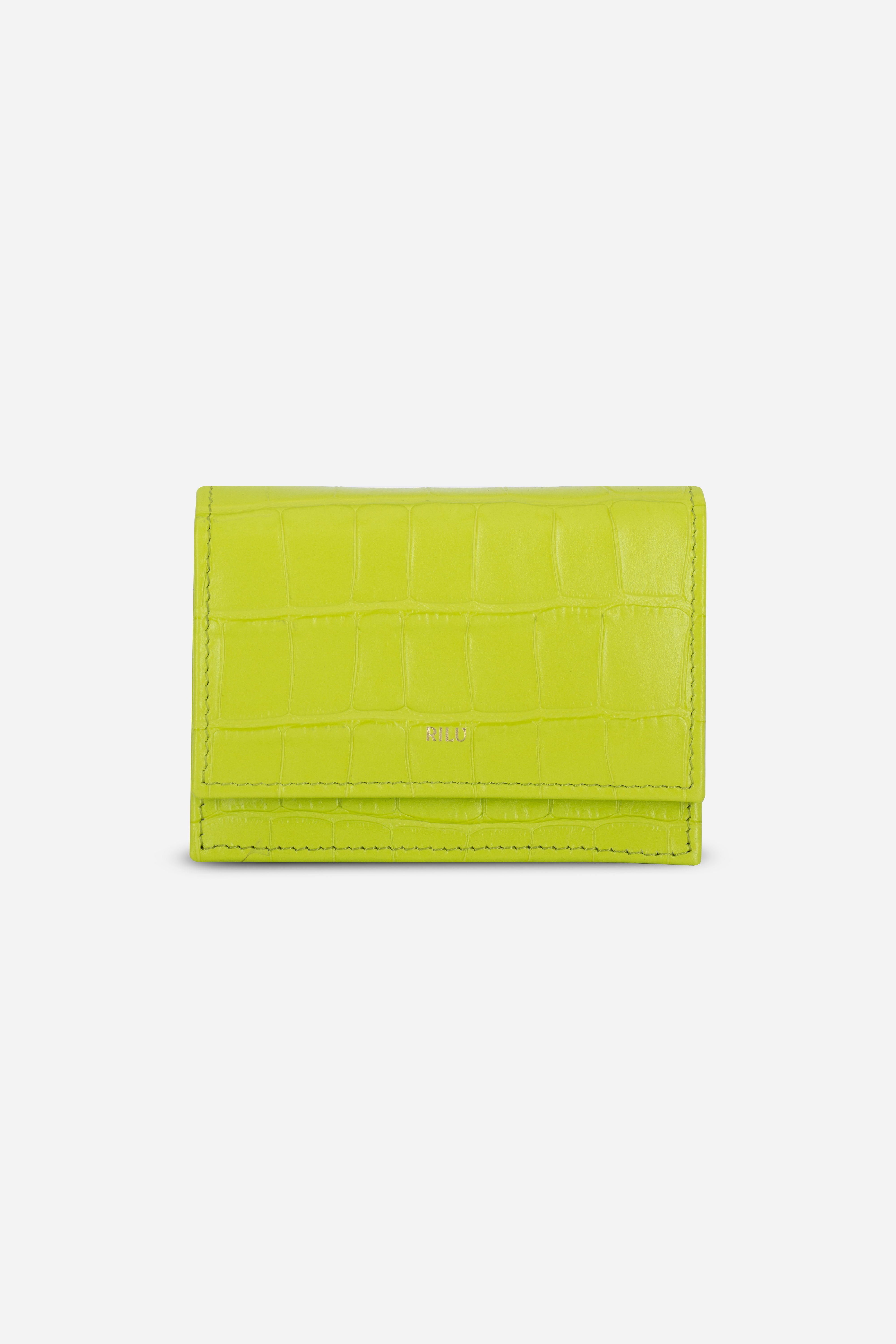 LILY YELLOW-GREEN CROCO CHAIN MICRO BAG