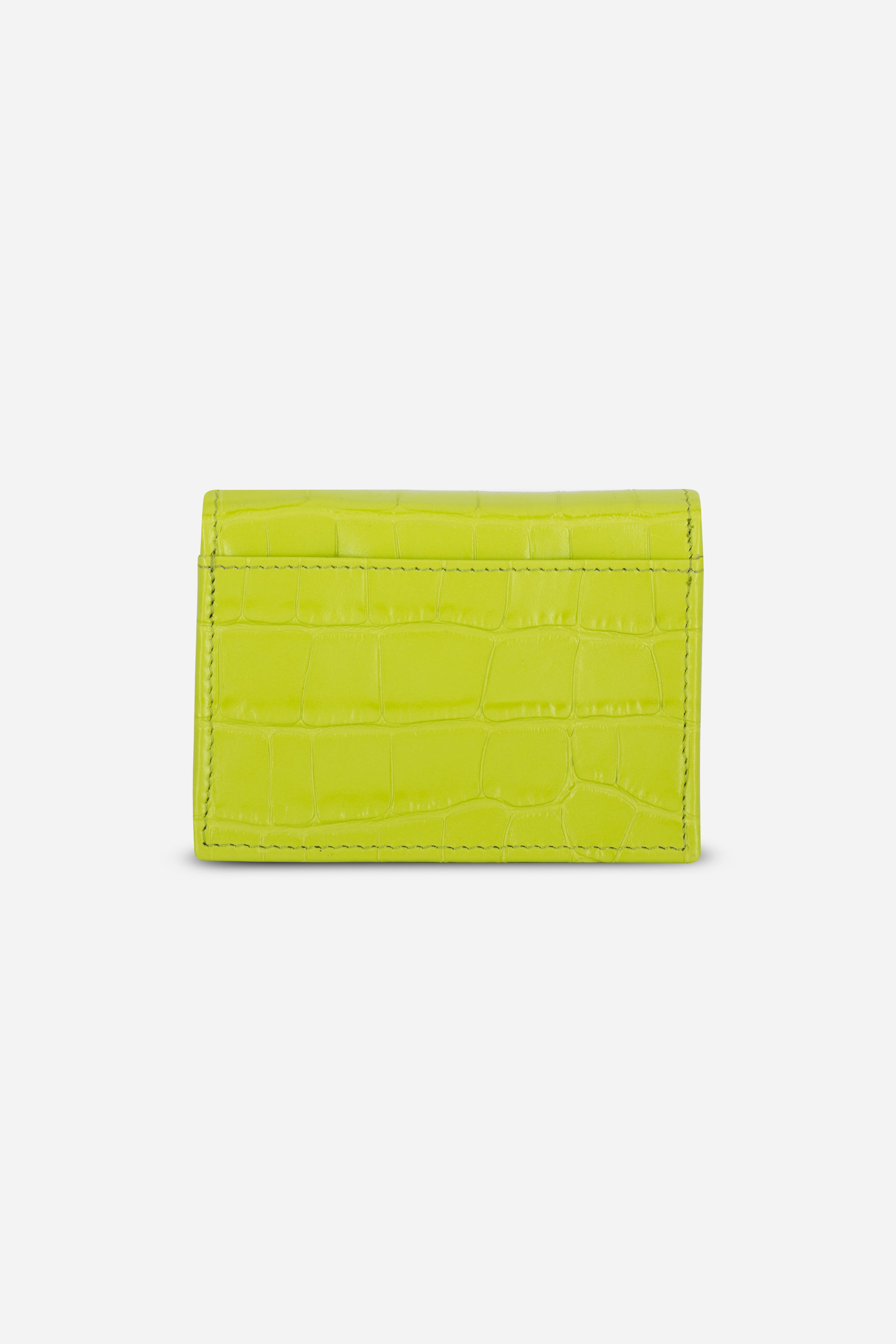 LILY YELLOW-GREEN CROCO CHAIN MICRO BAG