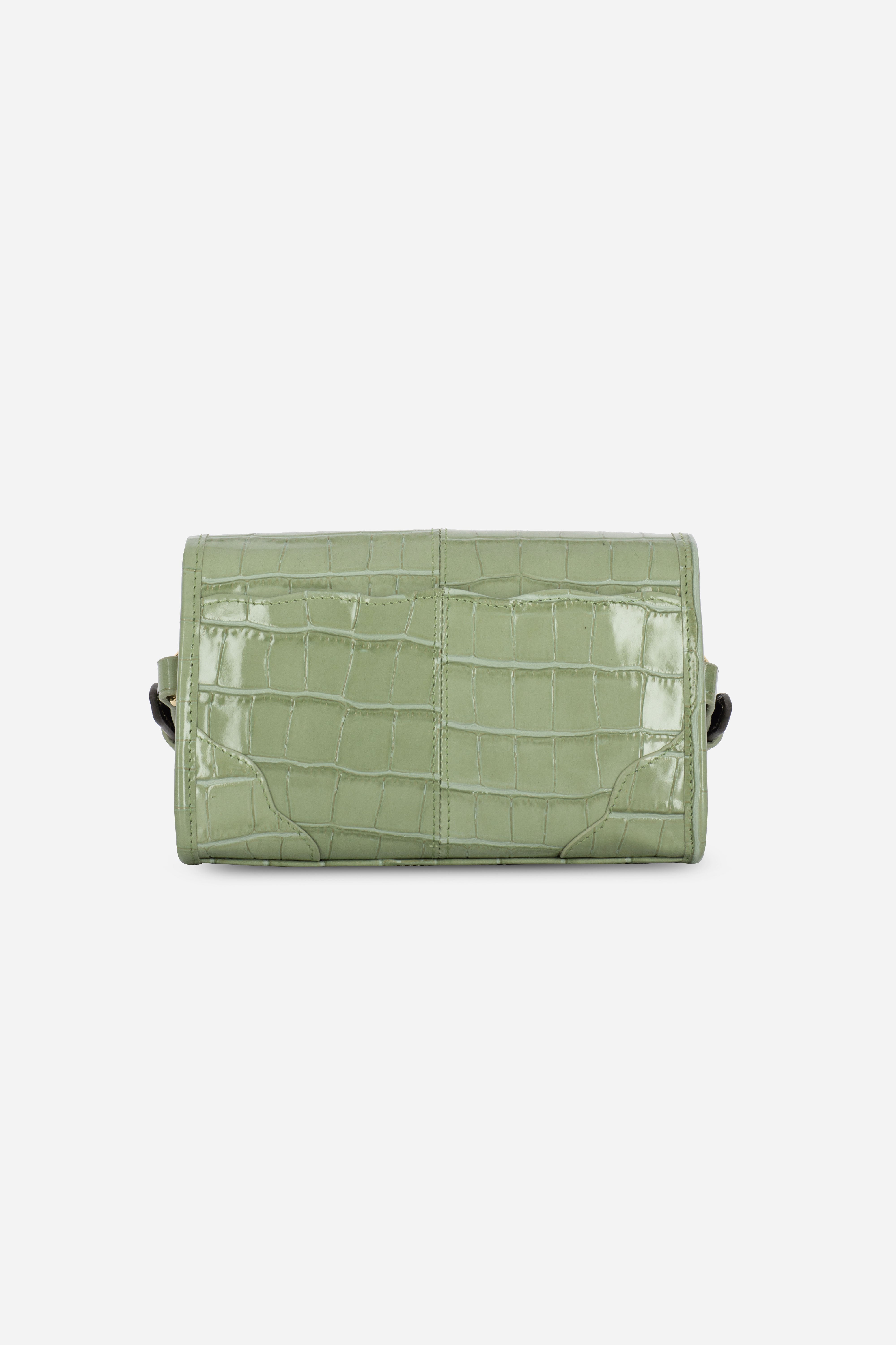 ELYSIA CROCO GREEN LEATHER MINI BAG