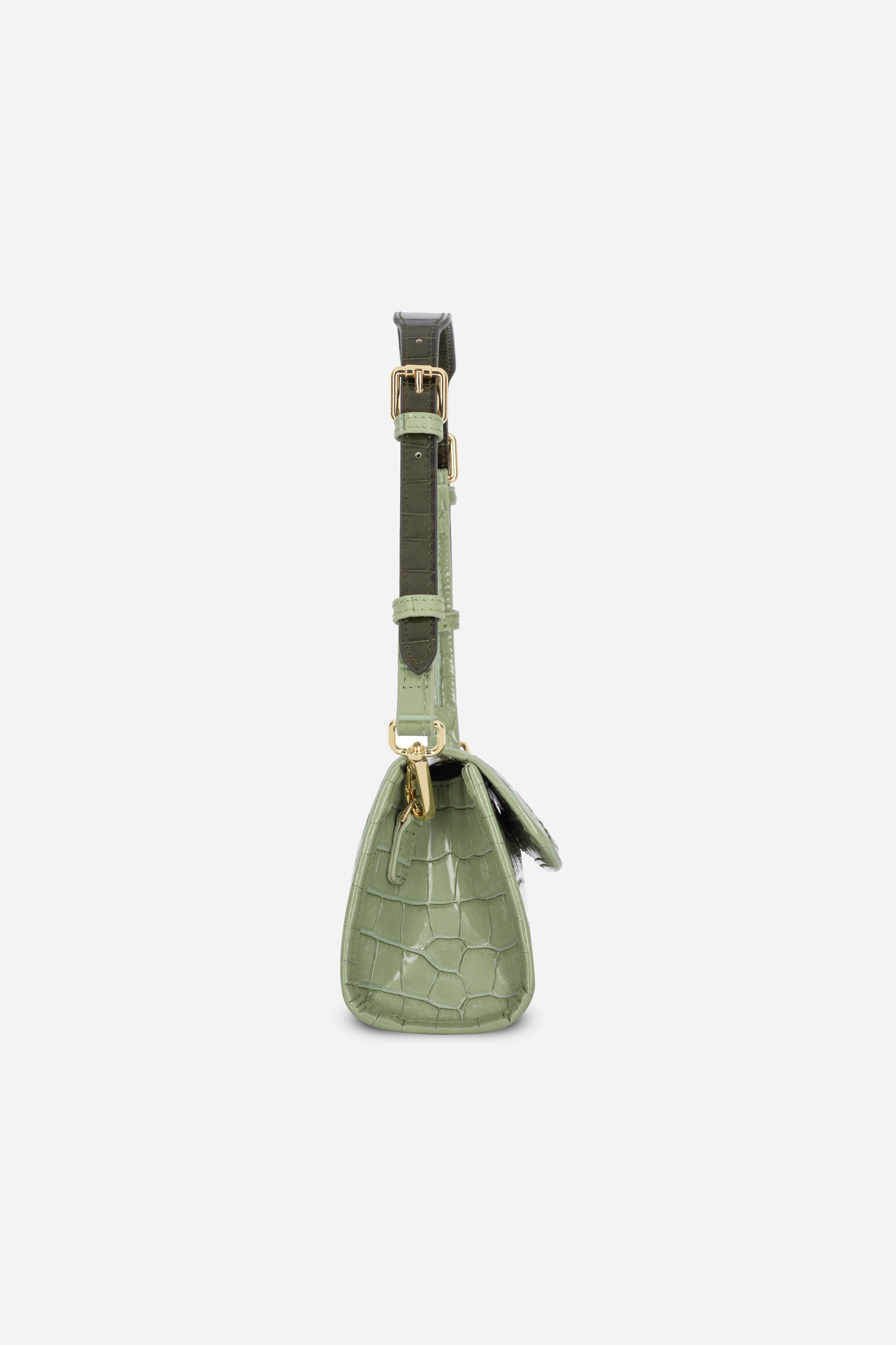 ELYSIA CROCO GREEN LEATHER MINI BAG