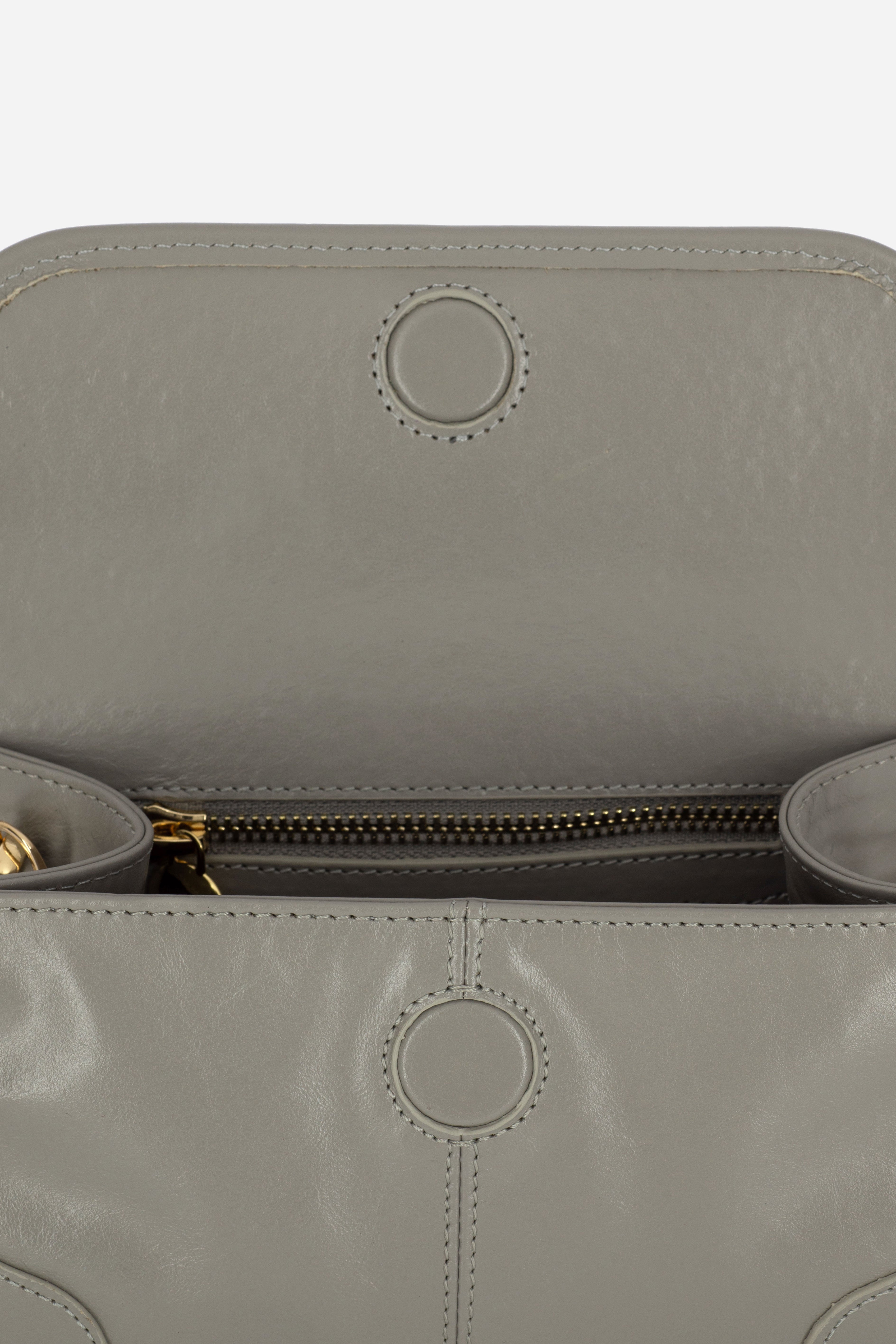ELYSIA STONE GRAY LEATHER MINI BAG