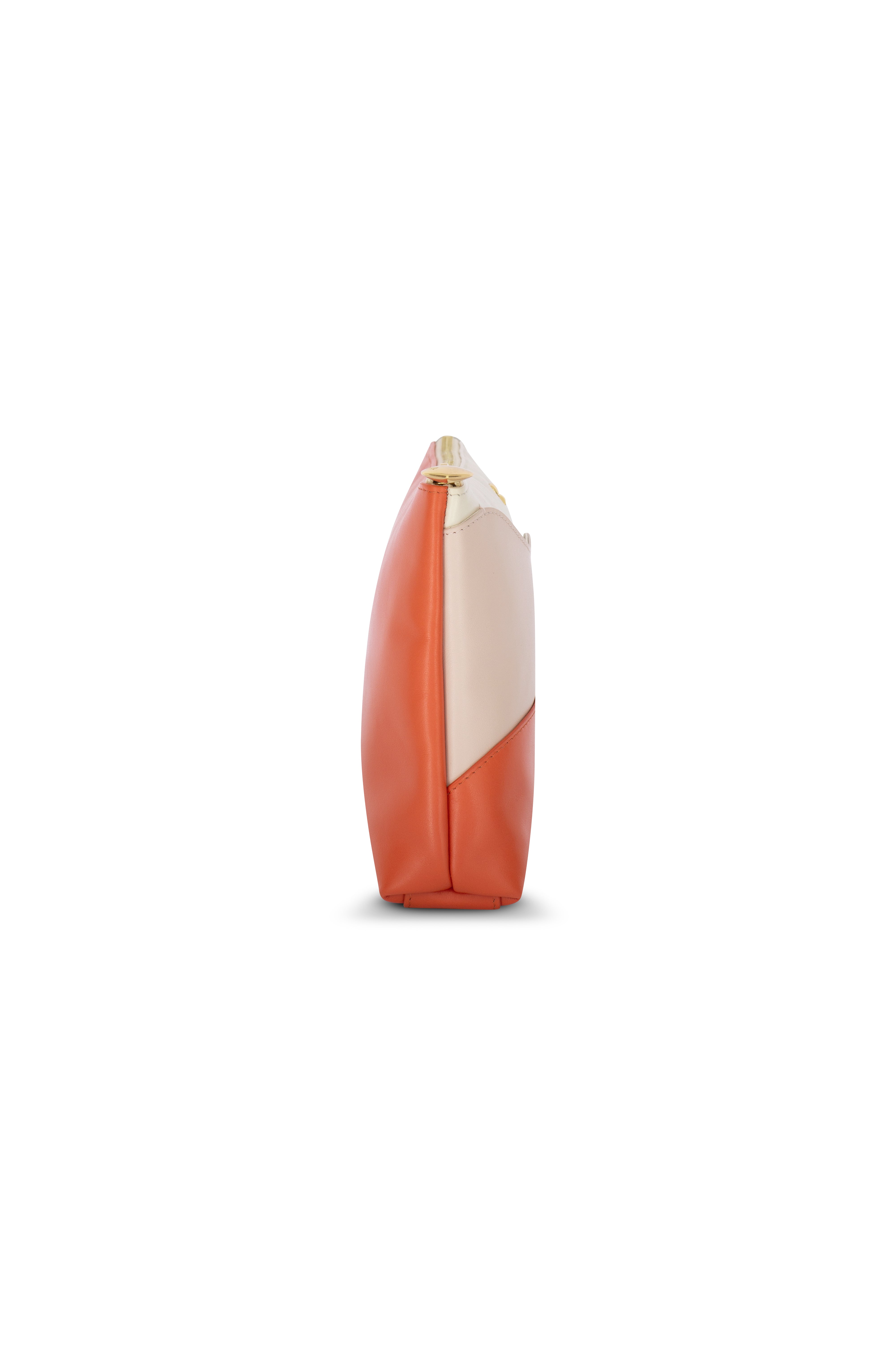 Ivy Coral-Powder Pink-Ivory Leather Clutch