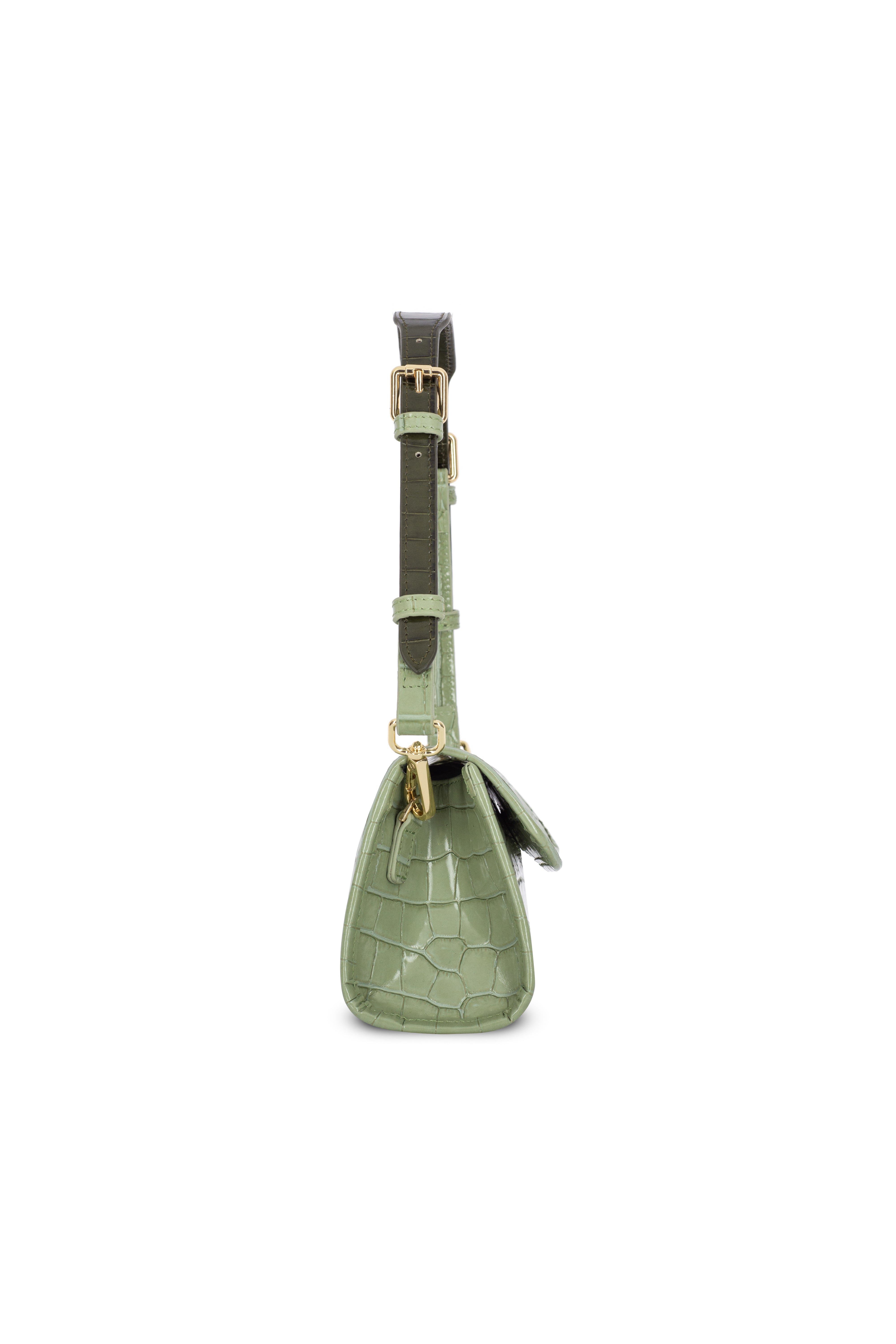 ELYSIA CROCO GREEN LEATHER MINI BAG