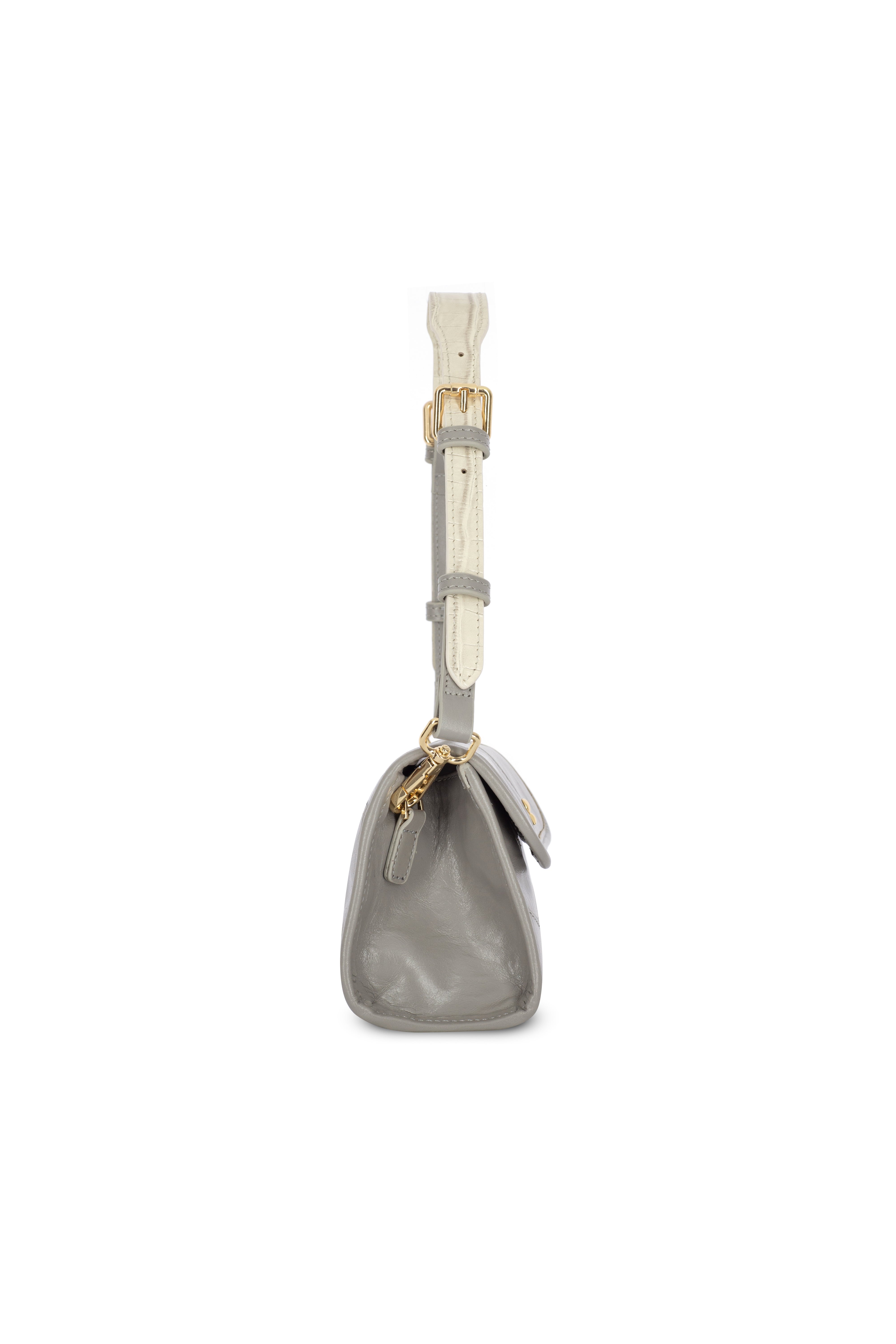 ELYSIA STONE GRAY LEATHER MINI BAG