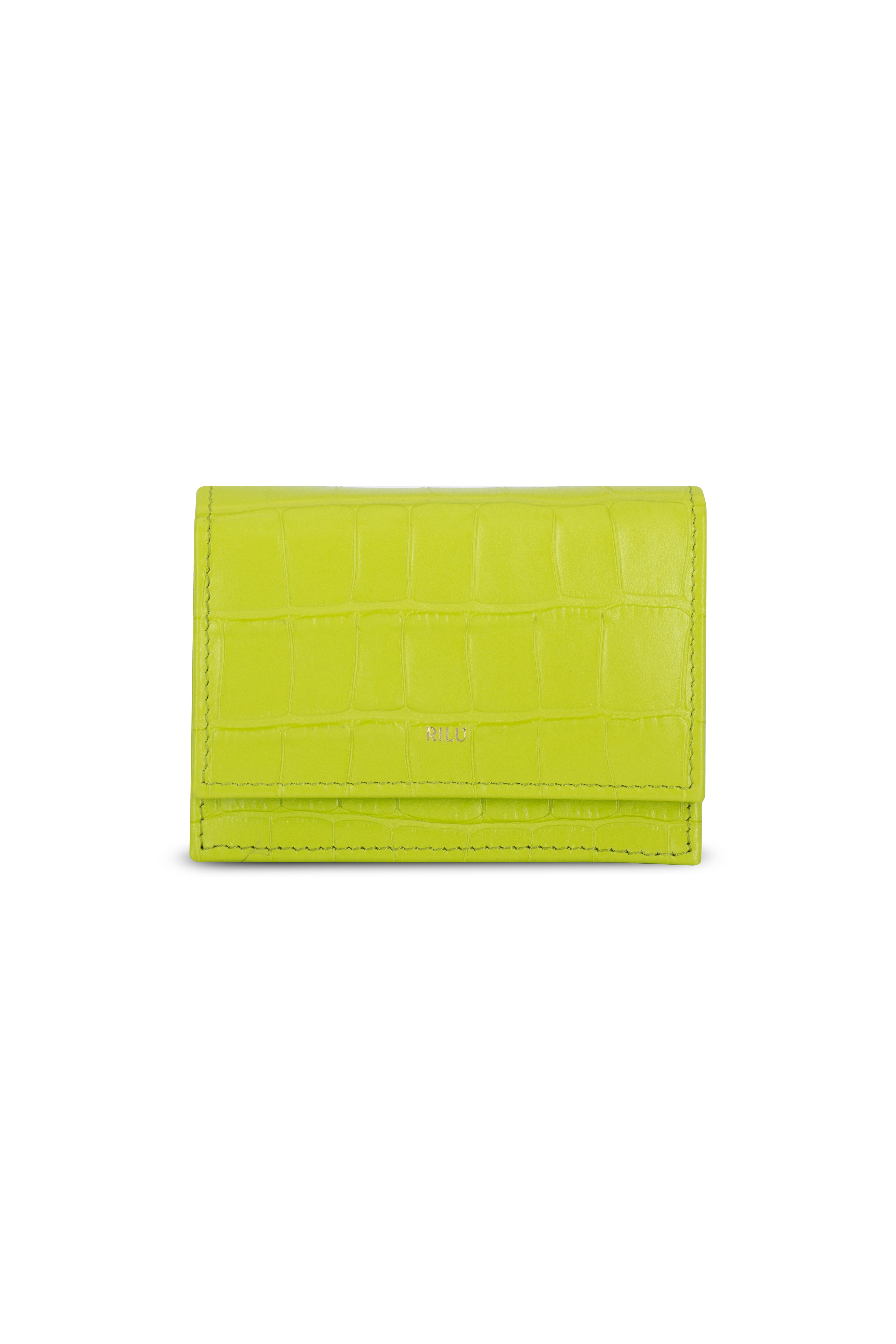 LILY YELLOW-GREEN CROCO CHAIN MICRO BAG