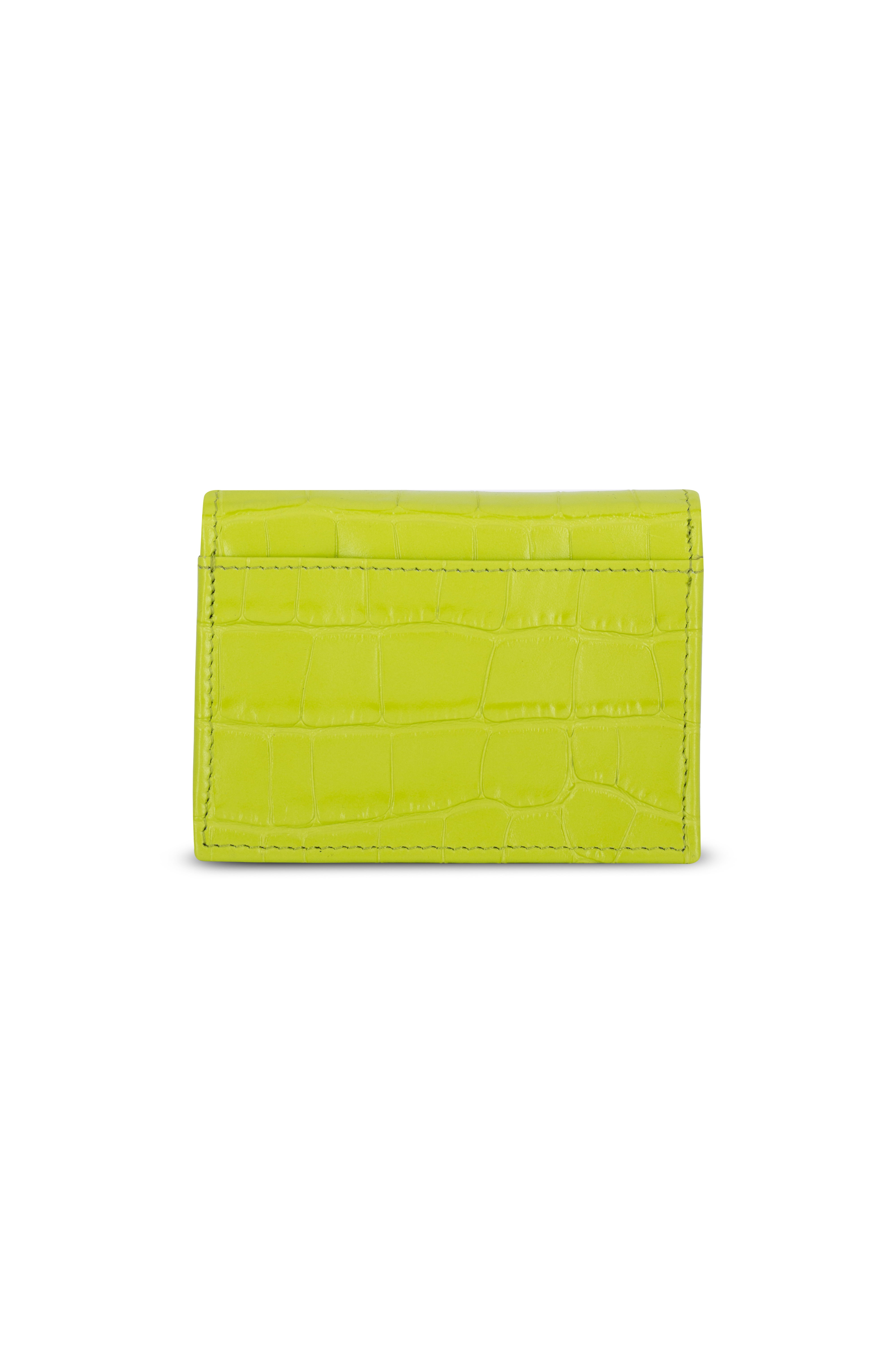 LILY YELLOW-GREEN CROCO CHAIN MICRO BAG